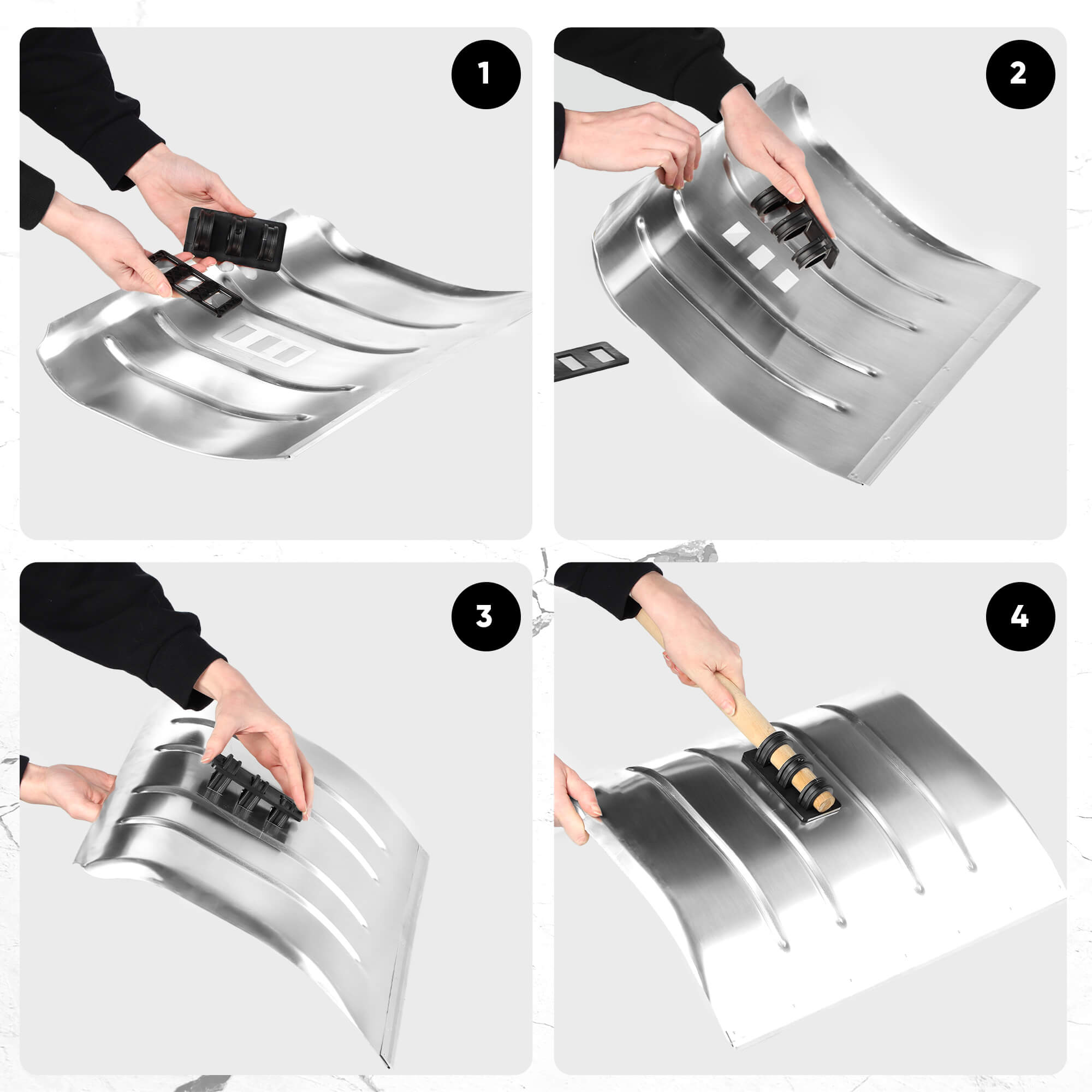 Łopata do śniegu 143 cm, srebrna