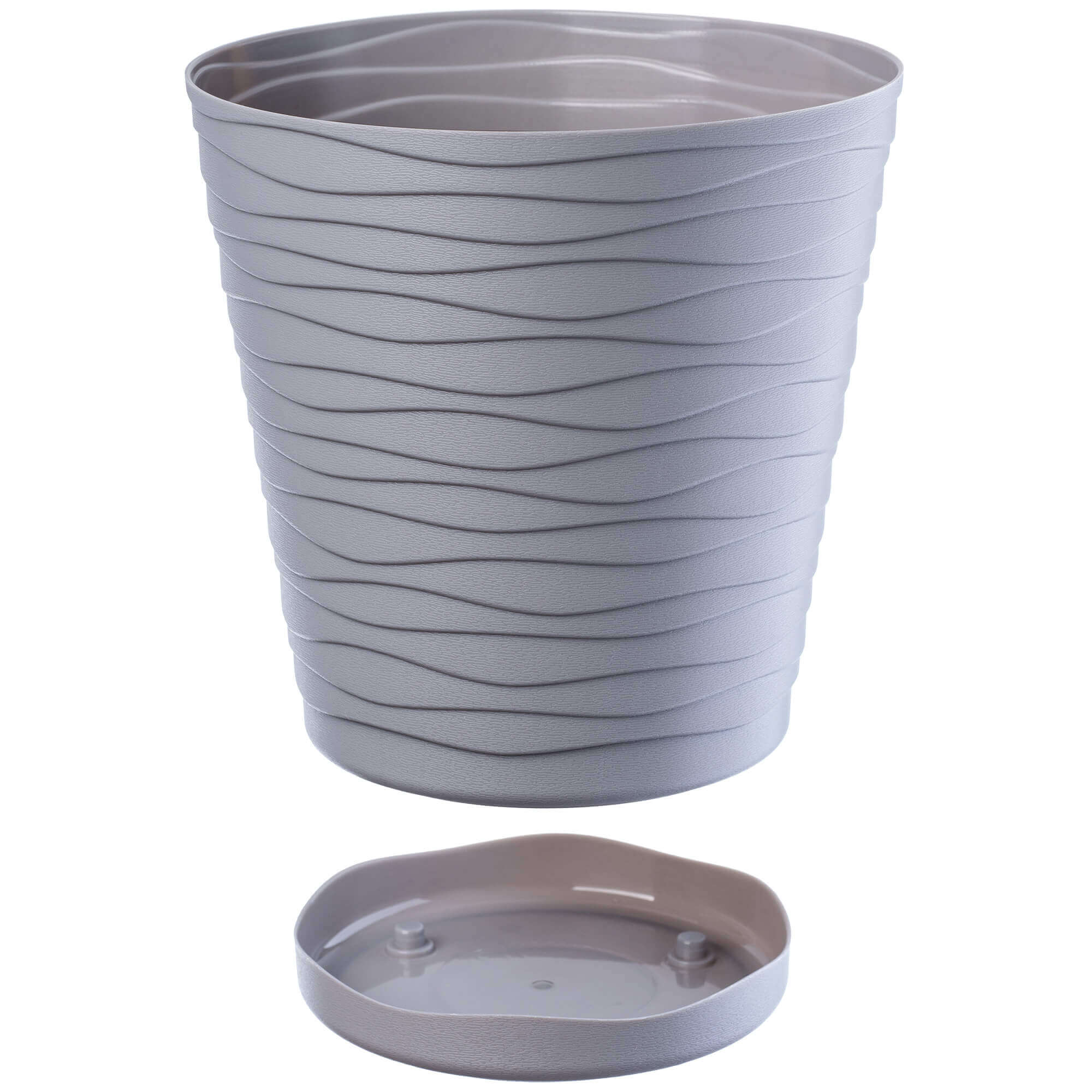 Doniczka z podstawką Greve 17 cm, szara