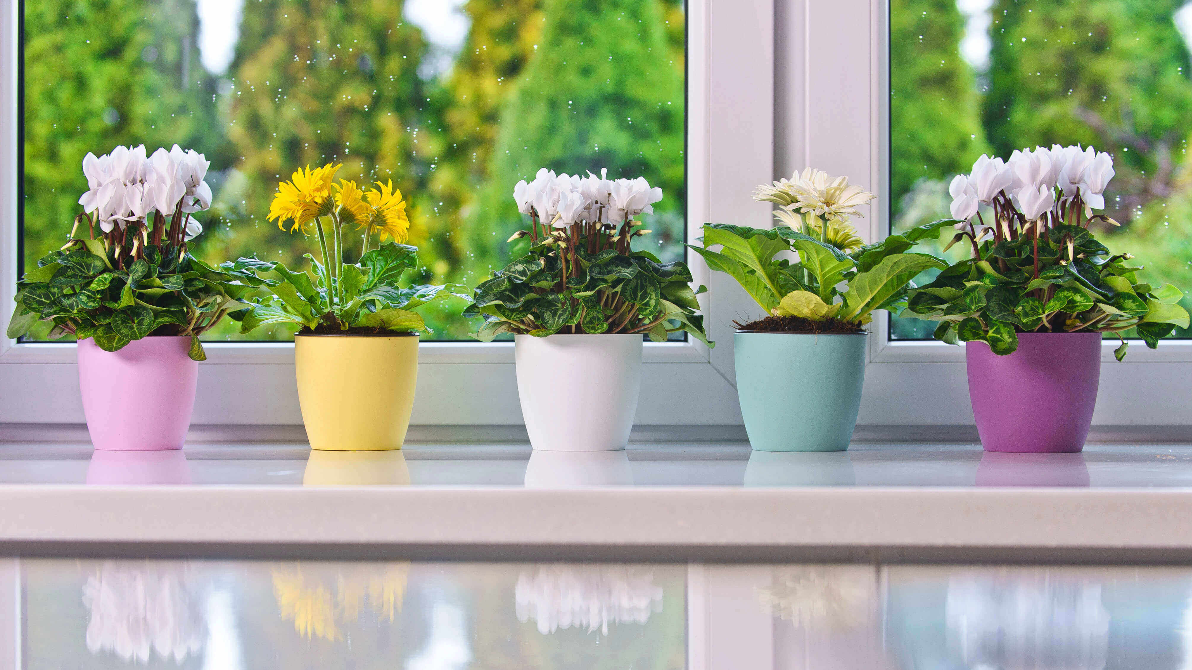 Doniczka Agen z podstawką 20 cm, matowa żółta