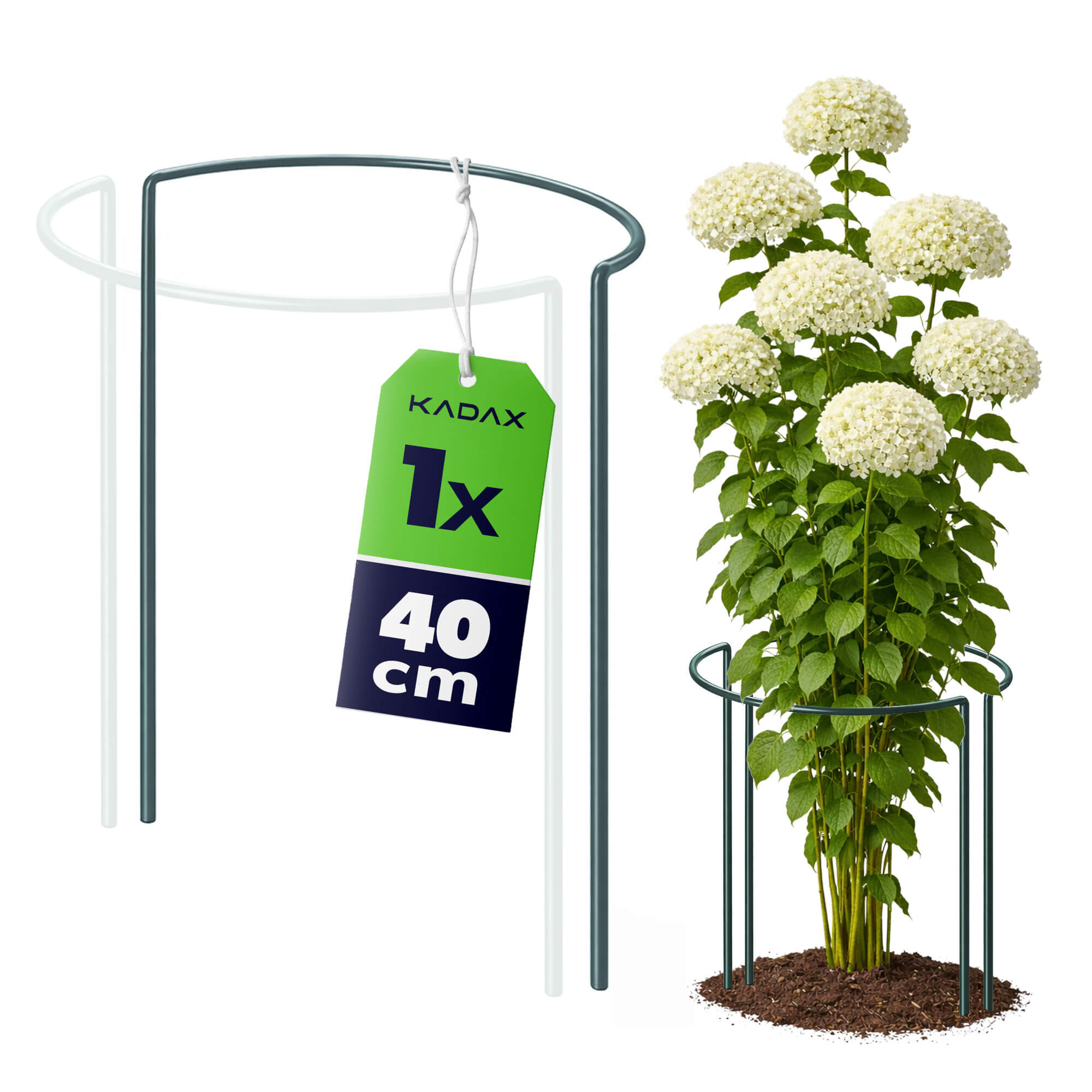 Podpora ogrodowa Mahet półkole 40 cm stalowa zielona 1 szt.