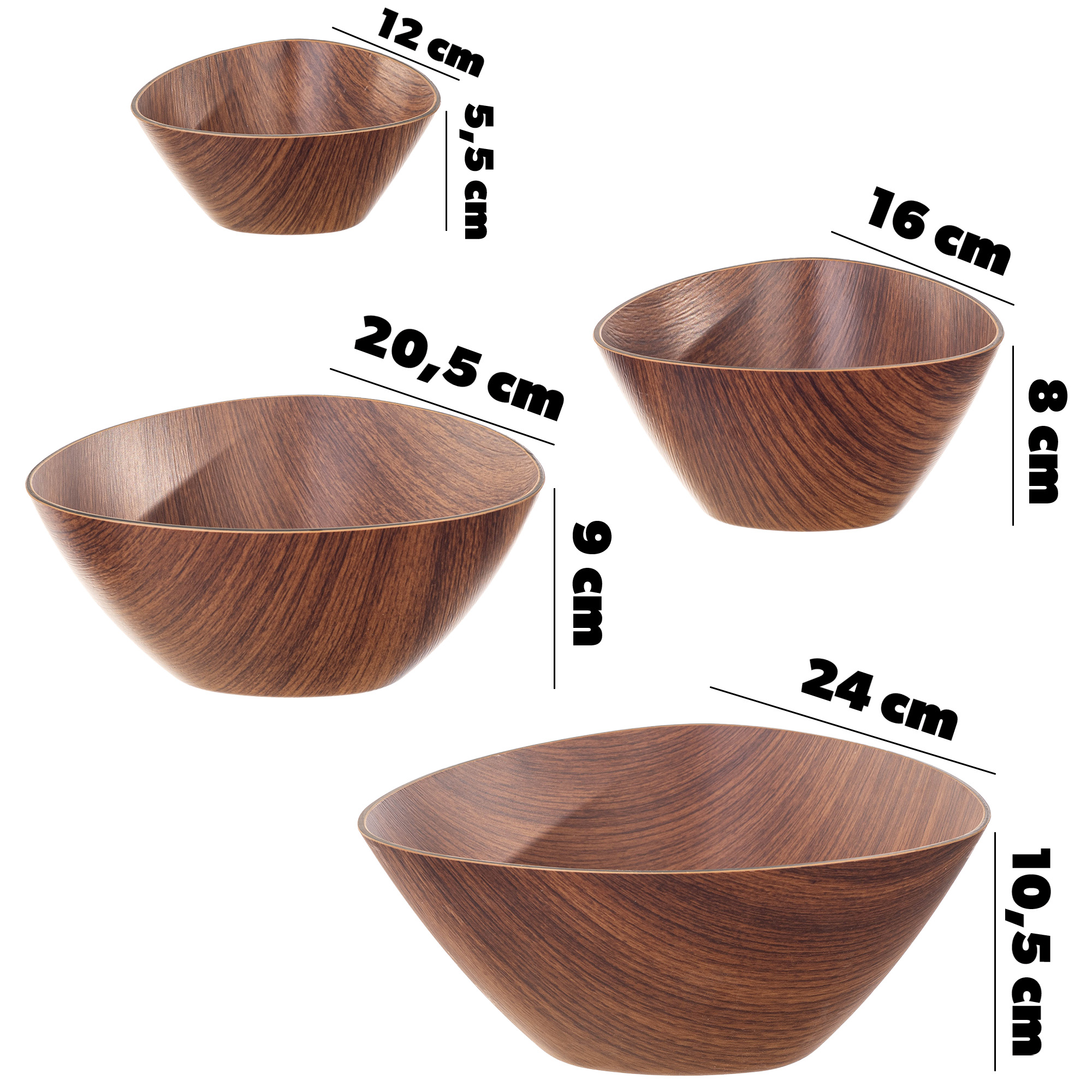 Zestaw salaterek trójkątnych Capelle 4szt