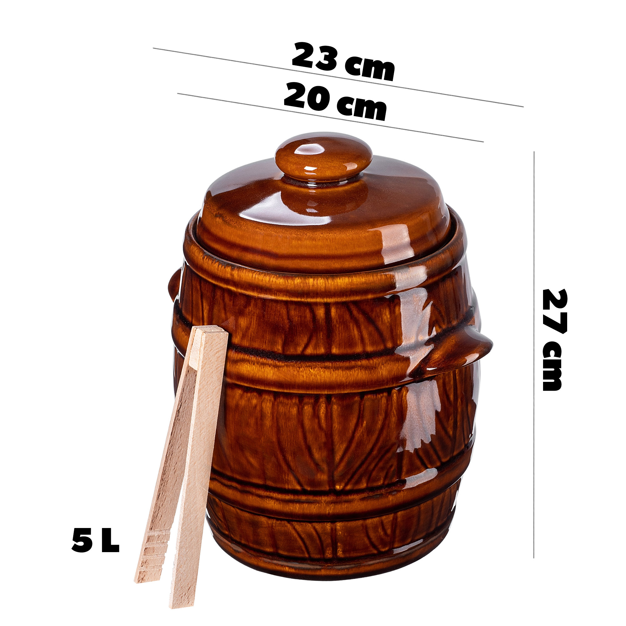 Beczka hermetyczna kamionkowa Helios 5L