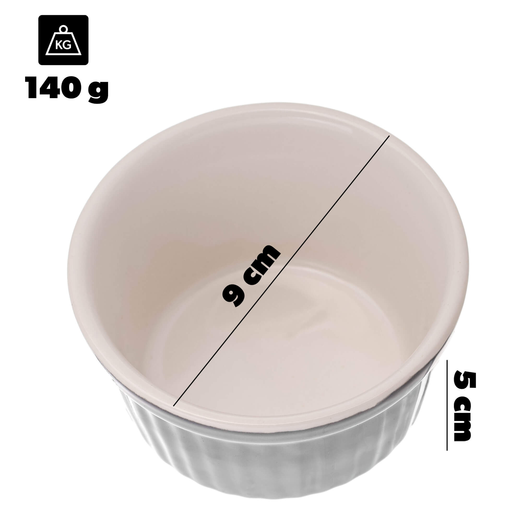Naczynie ceramiczne do zapiekania Maes 9 x 5 cm szare 1 szt.