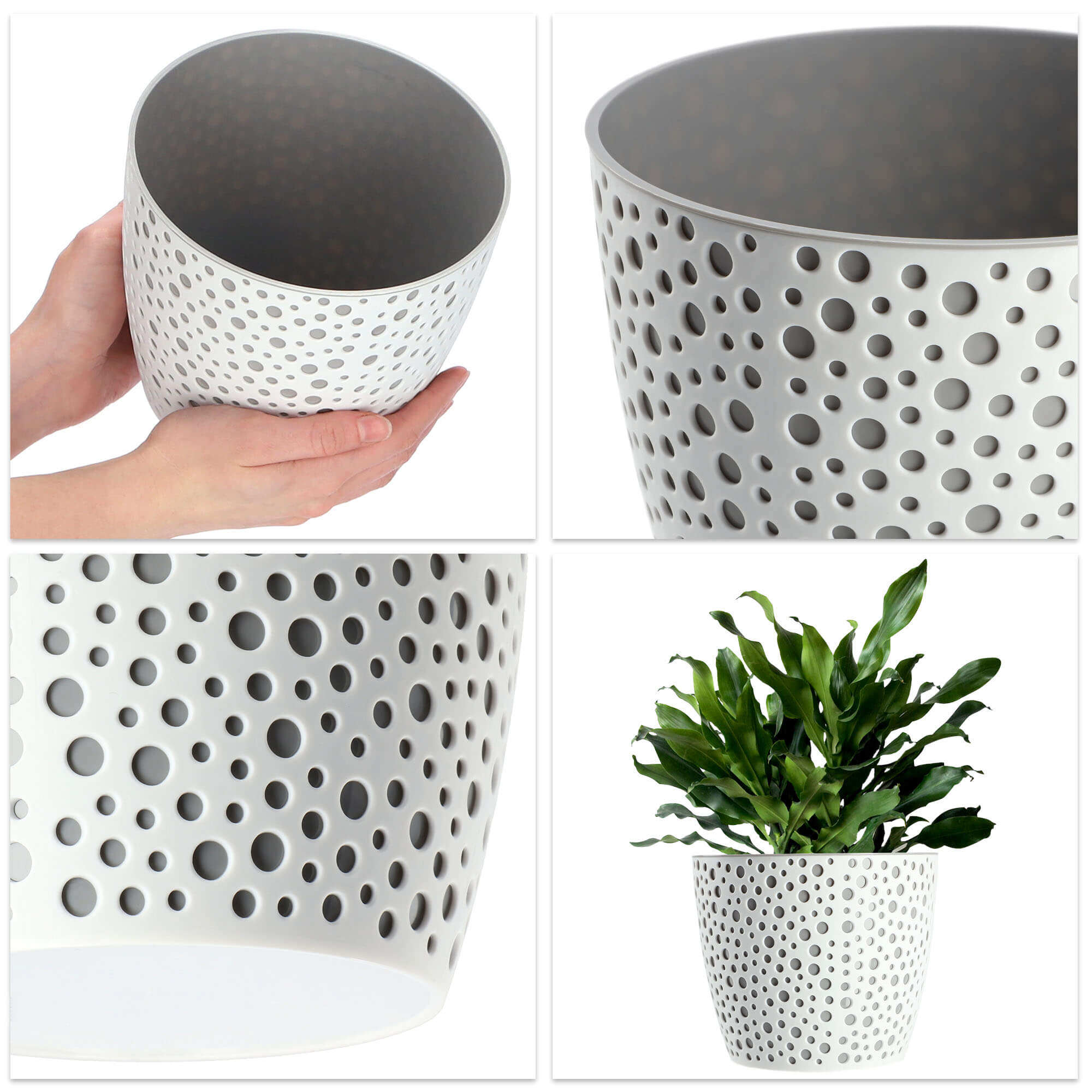Doniczka na kwiaty Casini 17 cm, szara