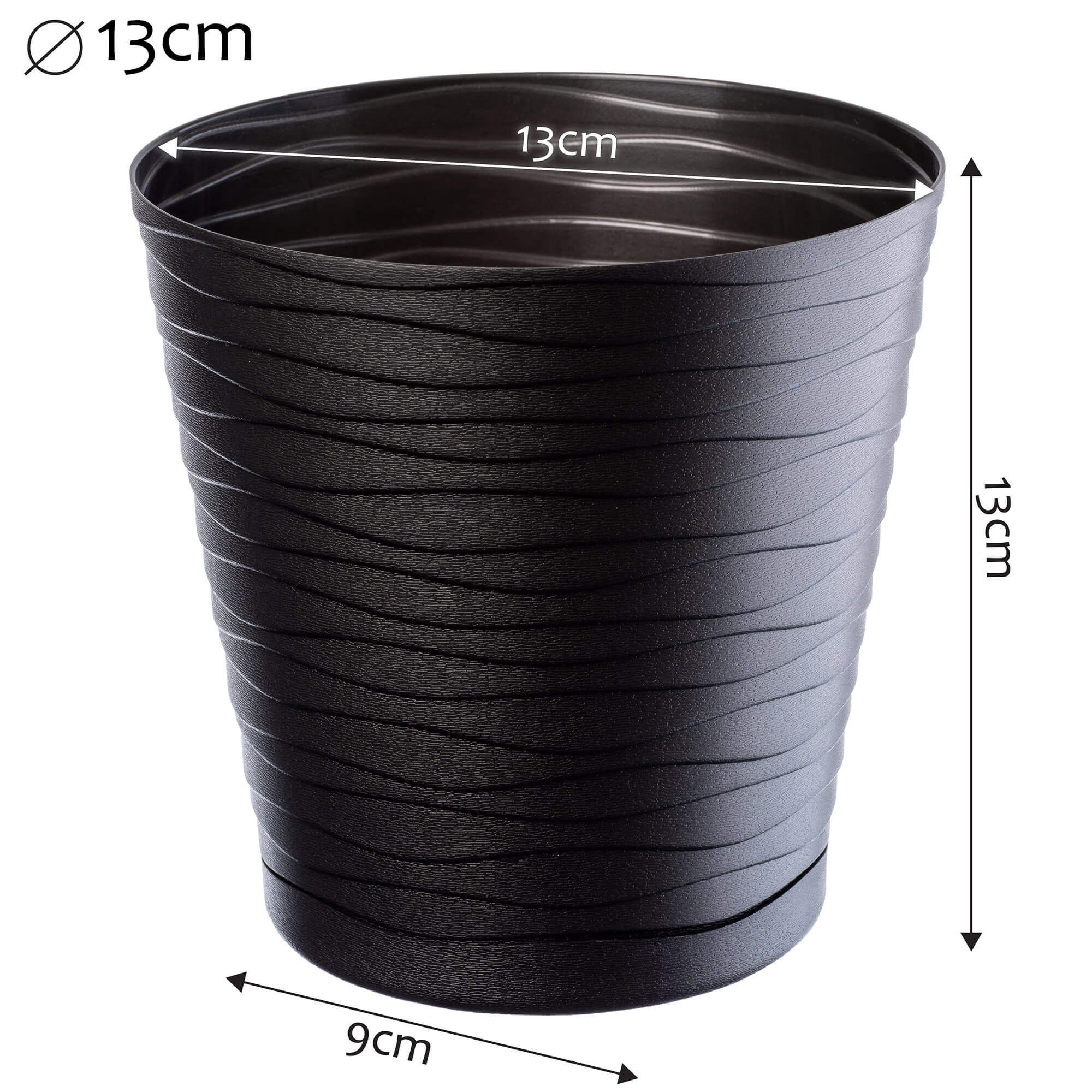 Doniczka z podstawką Greve 13 cm, czarna