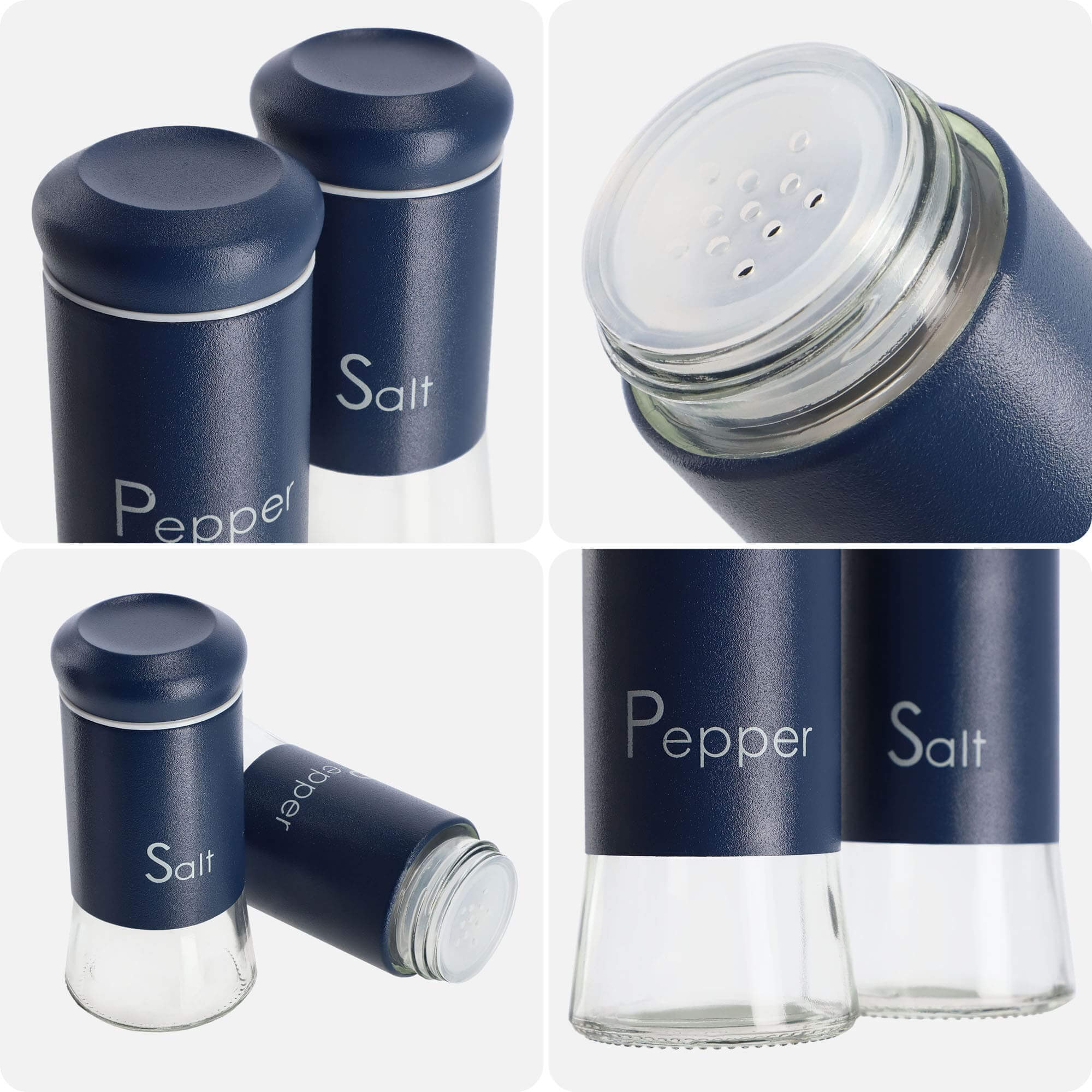 Zestaw przyprawników Alset pieprz + sól, granatowe