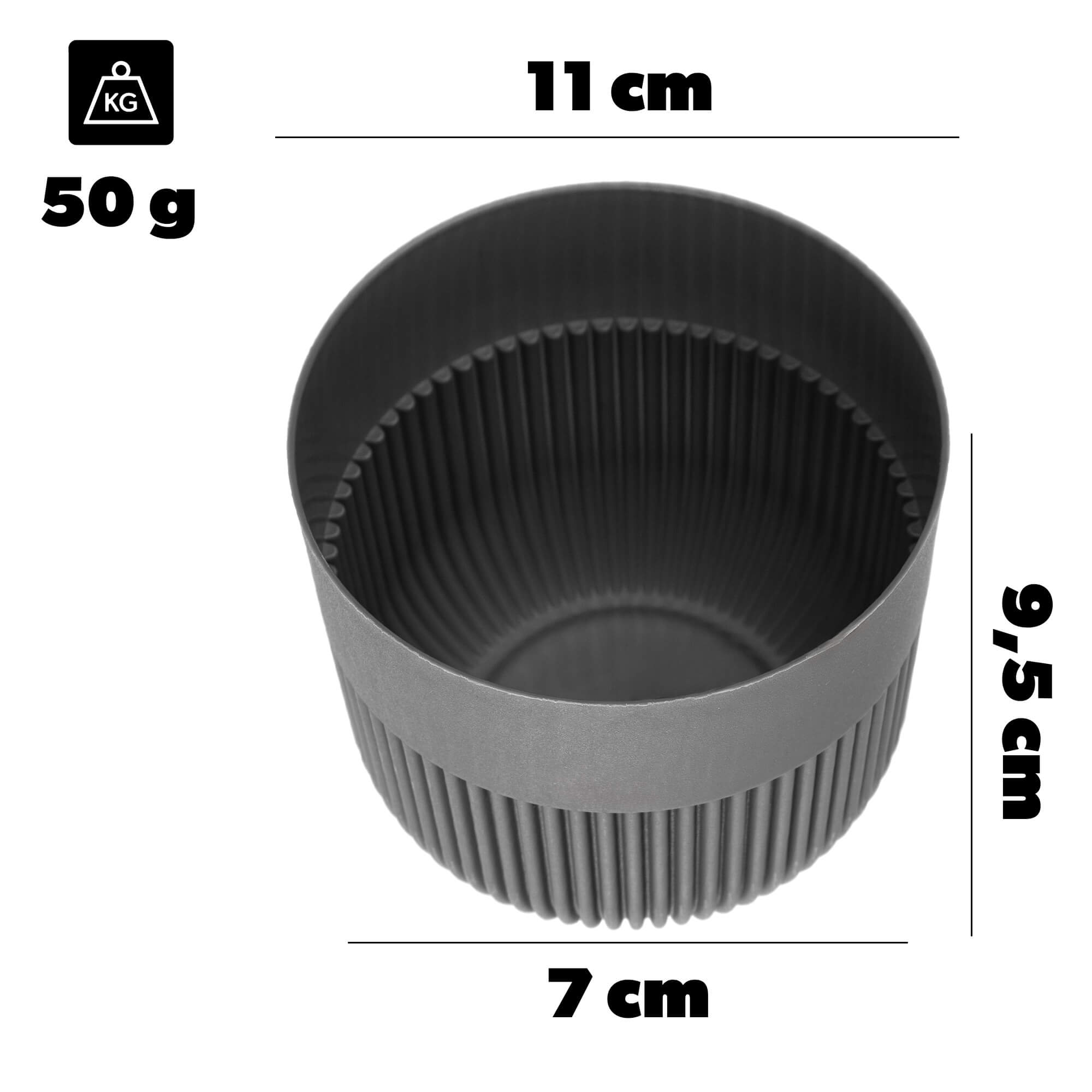 Doniczka osłonka Ornon 11 cm ciemny szary