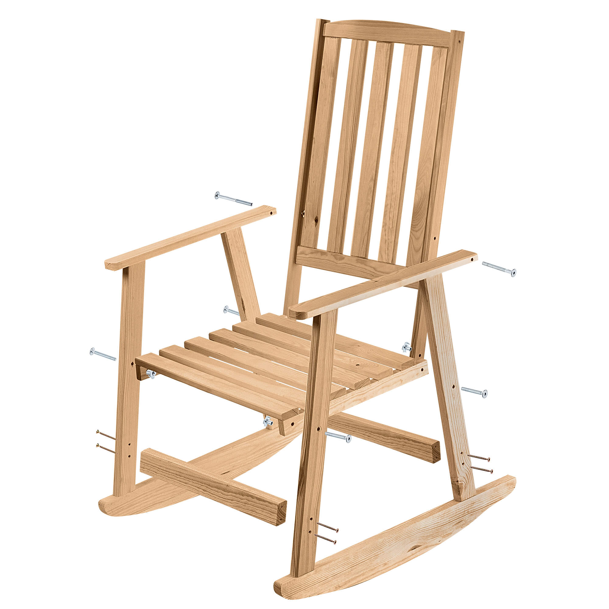 Fotel drewniany bujany Crenay złoty dąb