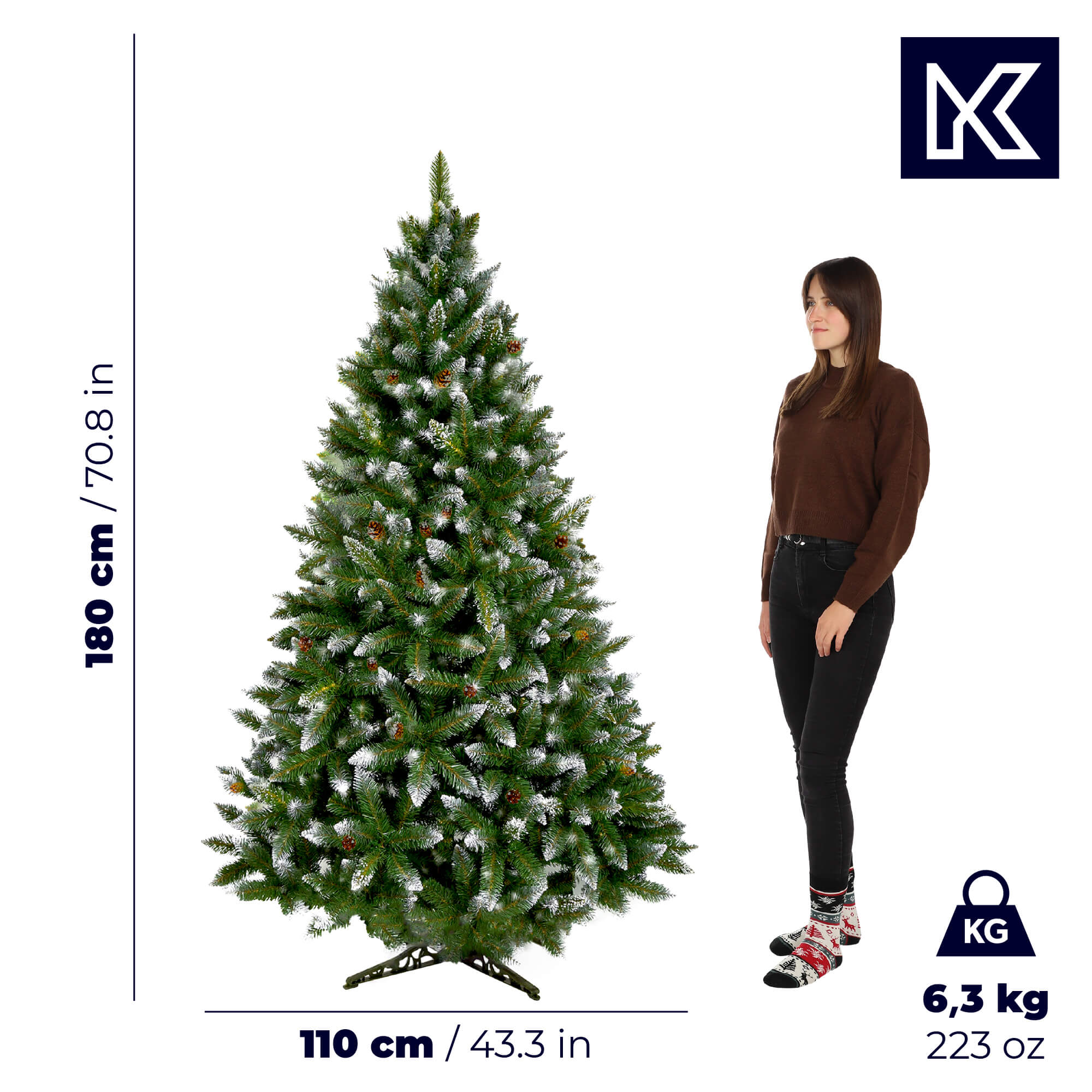 Choinka sztuczna sosna diamentowa Este 180 cm