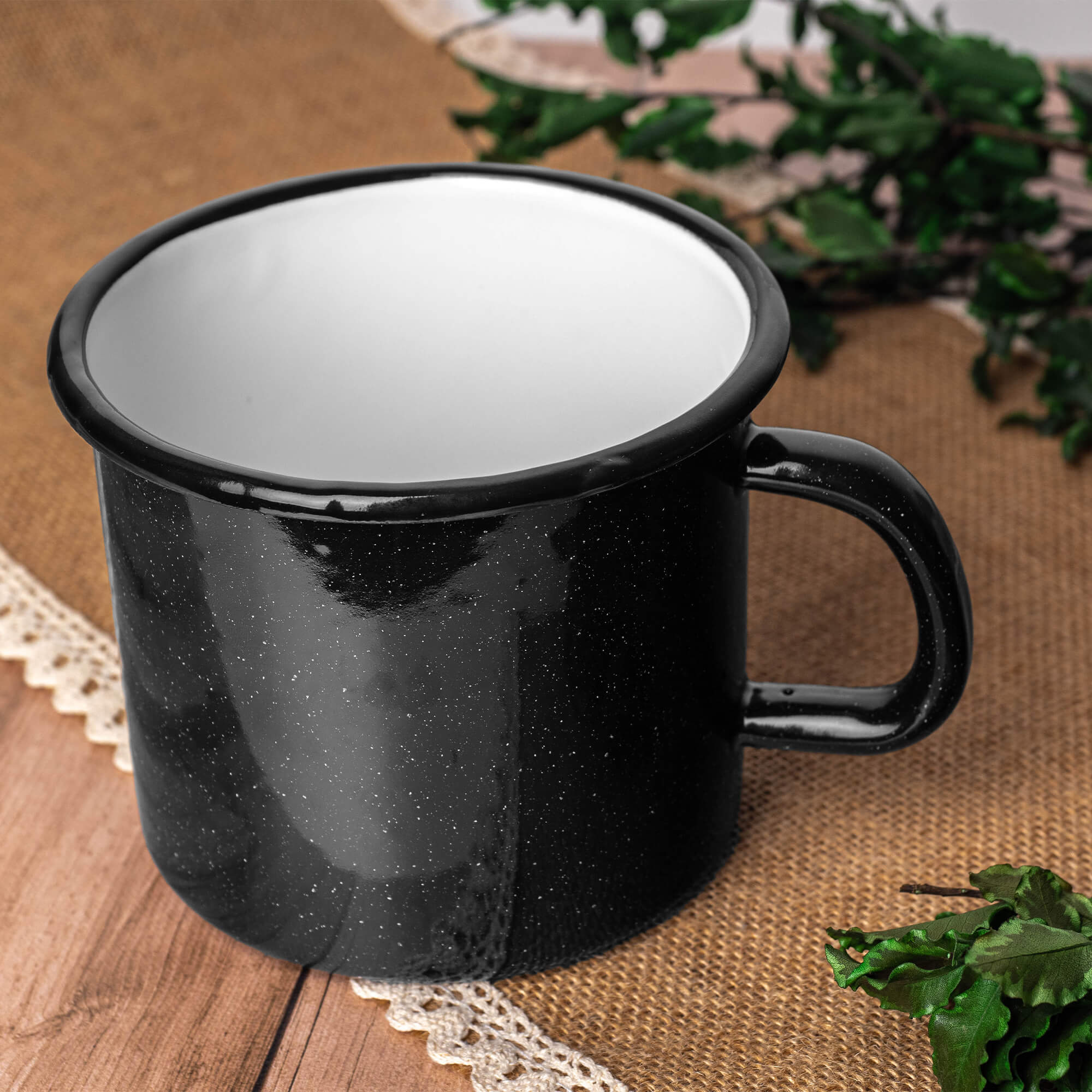 Kubek emaliowany Scerni 1150 ml czarny