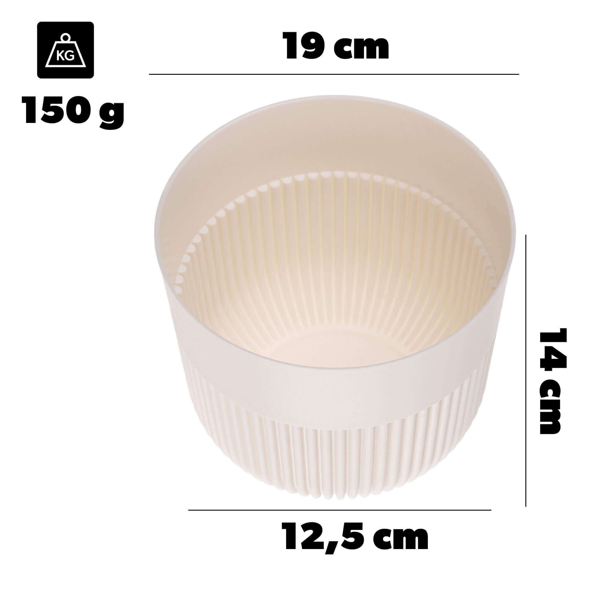 Doniczka osłonka Ornon 19 cm ekri