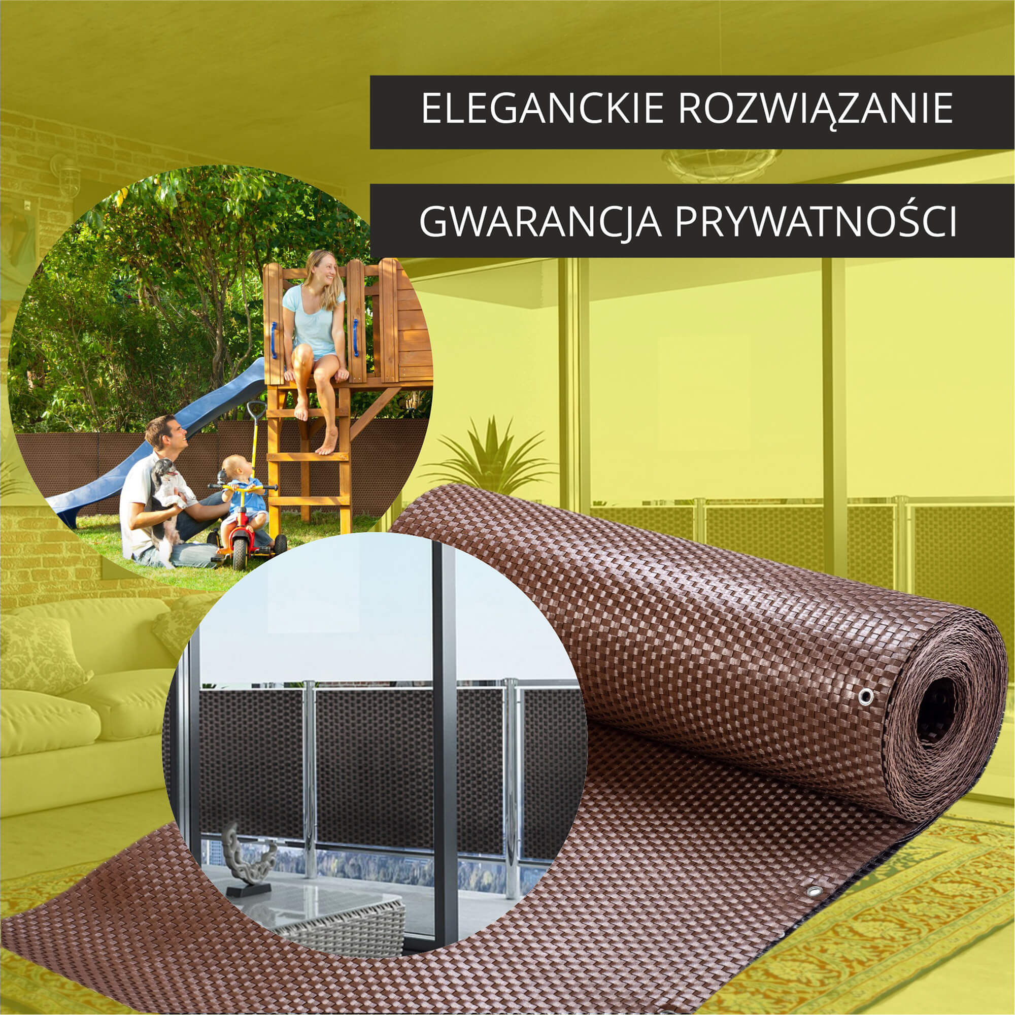 Osłona balkonowa Espa 90 x 300 cm, miodowa