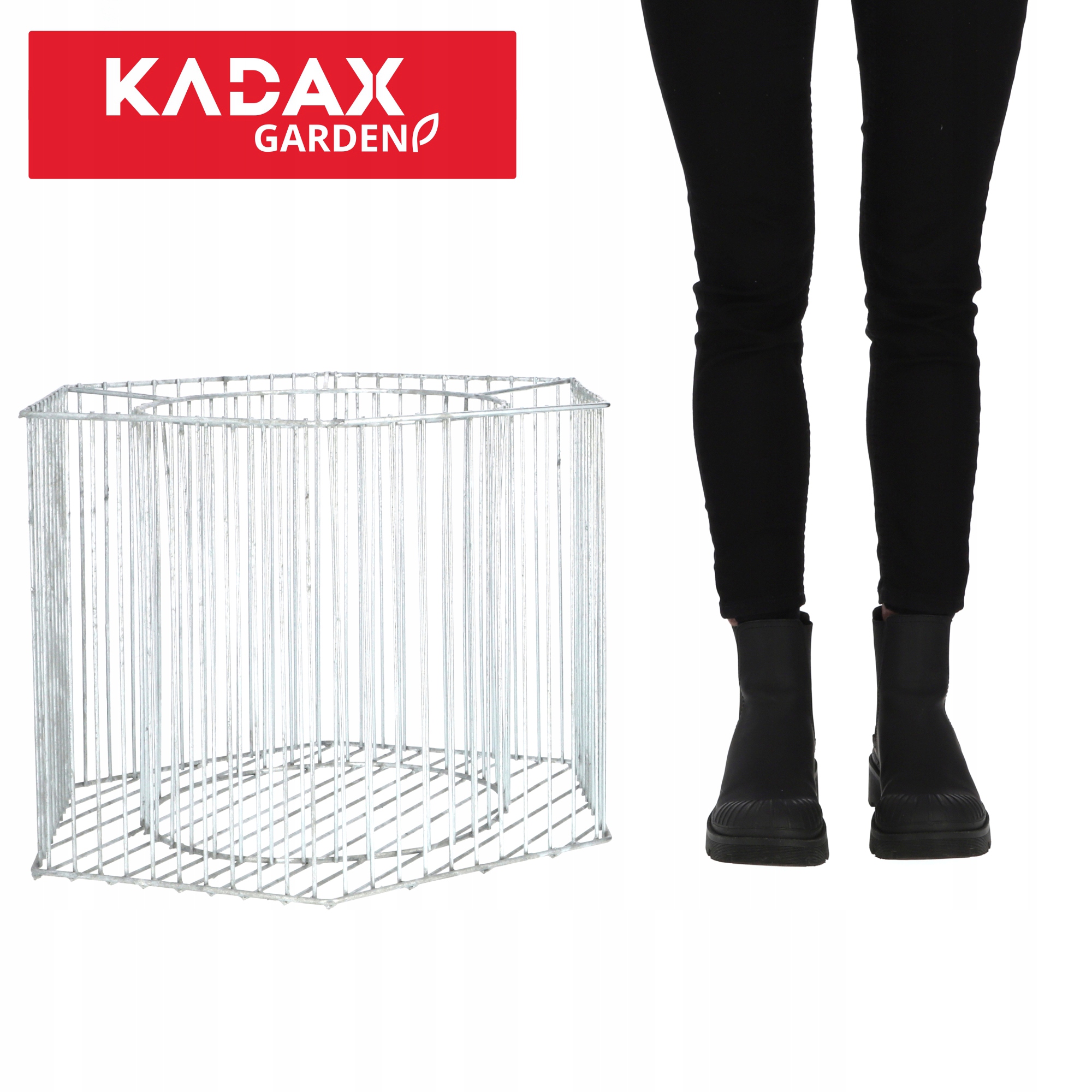 Gabion ogrodowy stalowy 39 x 56 cm, srebrny
