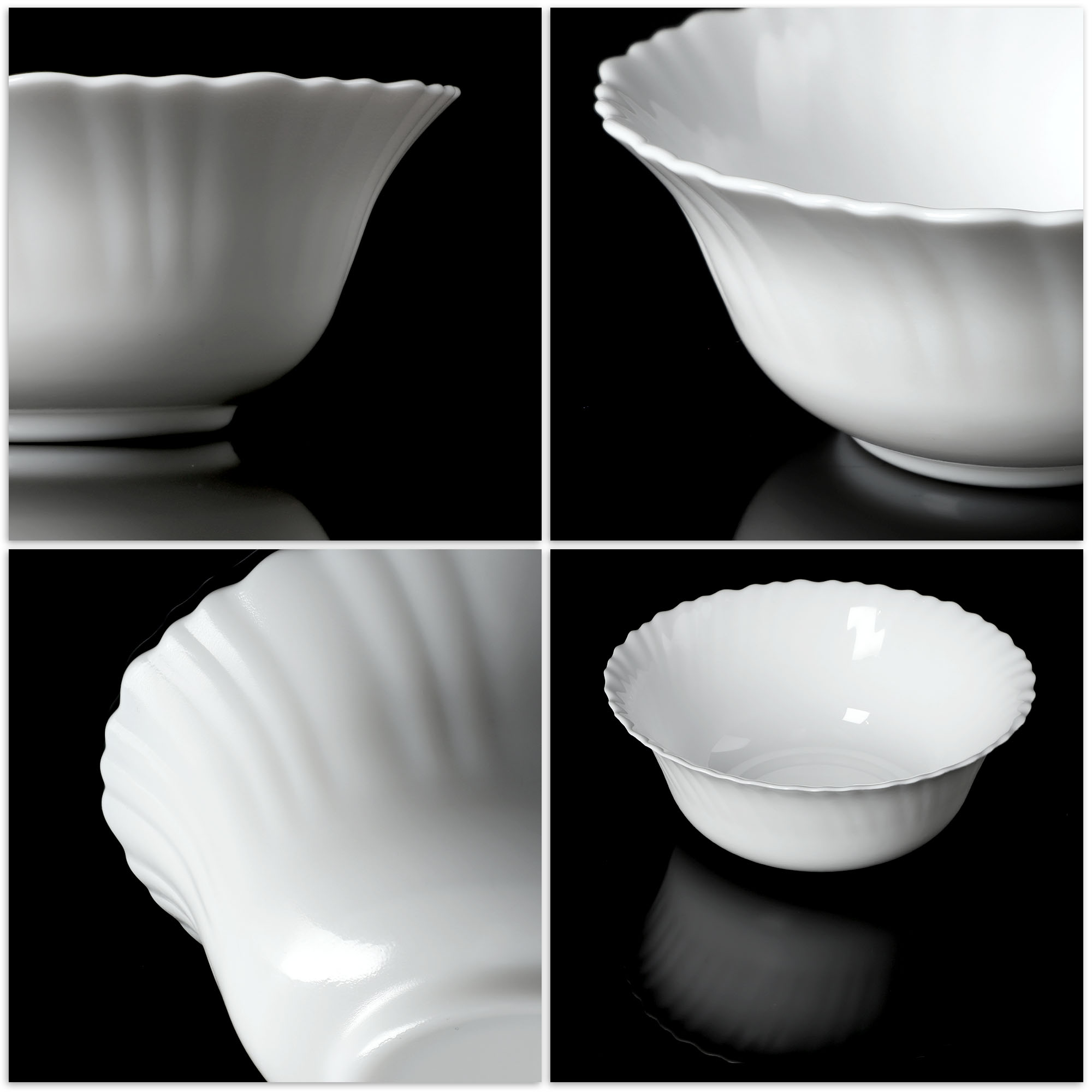 Salaterka szklana Auris 23 cm, biała