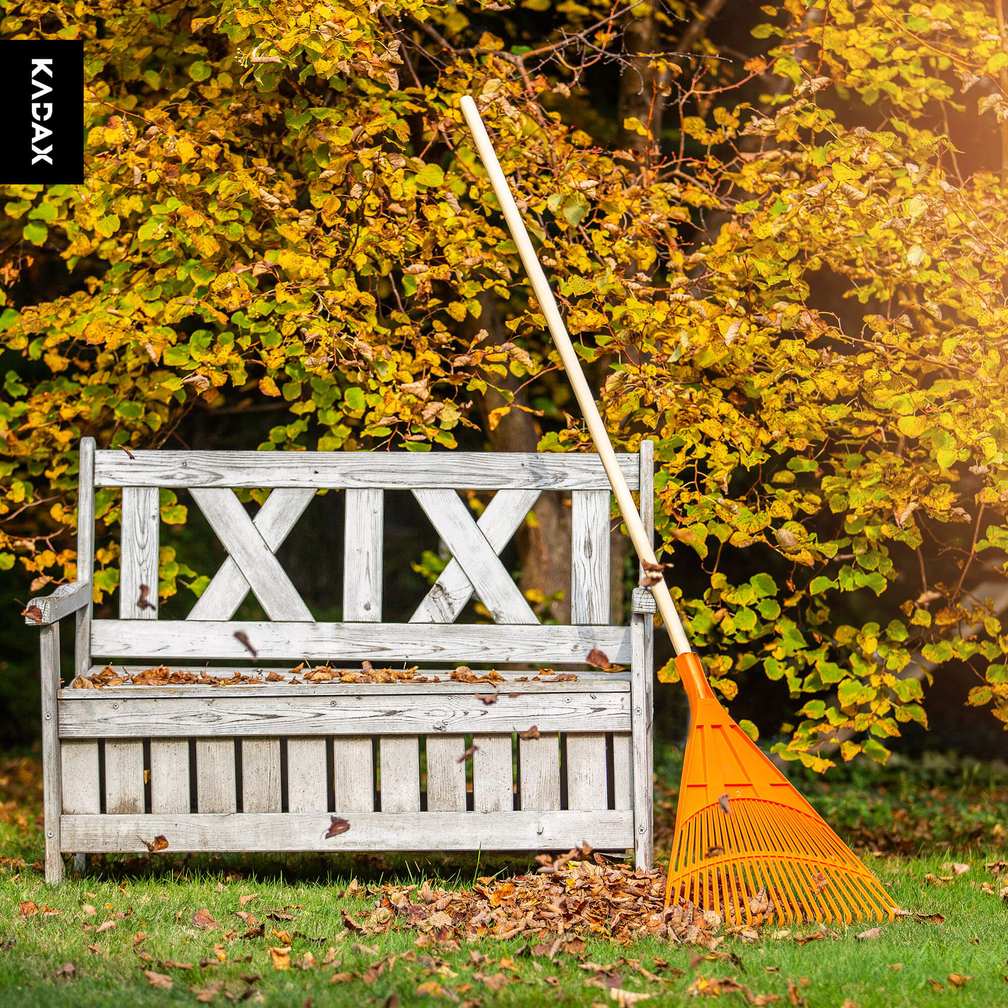 Grabie do liści Scotto 176x 60 cm, pomarańczowe