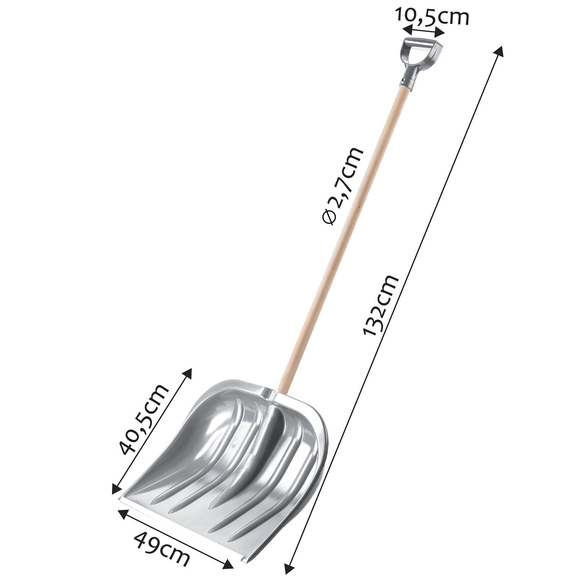 Zestaw łopat do odśnieżania śniegu trzonek drewniany srebrna 2szt