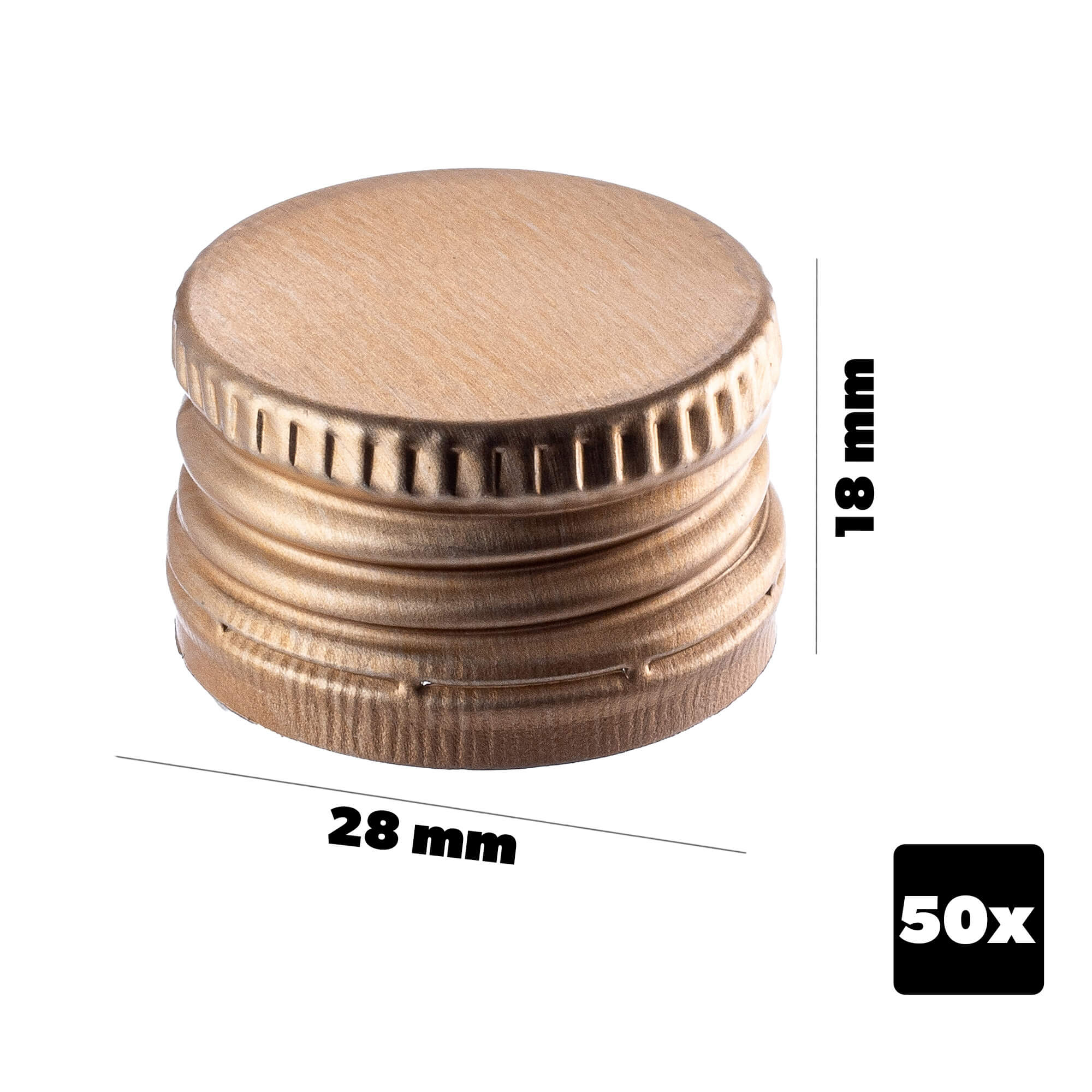 Aluminiowa zakrętka do butelek Annot fi 28mm złota 50 szt.