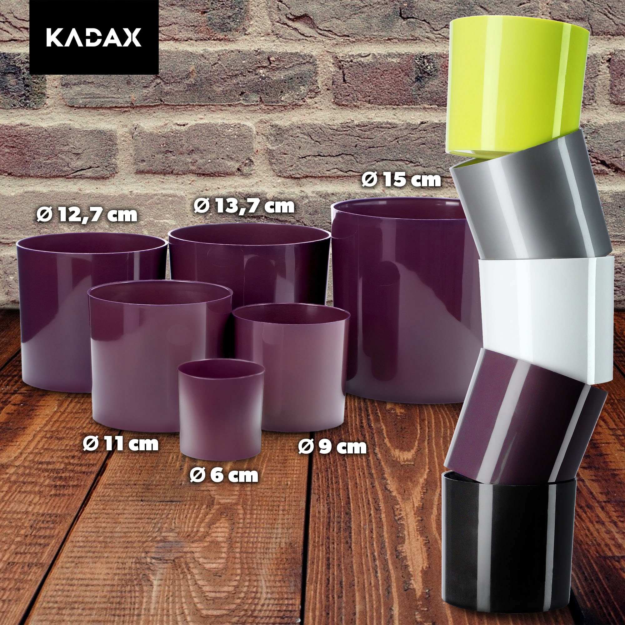 Doniczka na kwiaty okrągła Figari 12 cm, śliwkowa