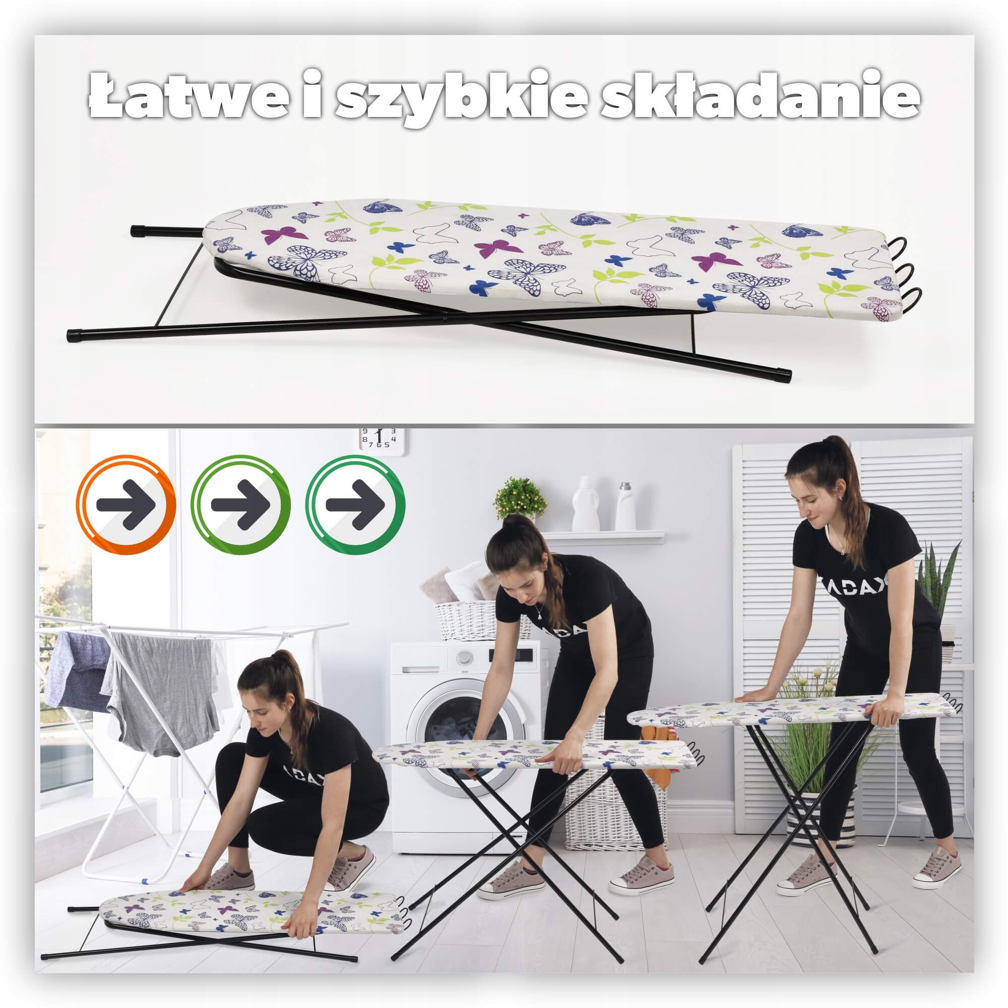 Deska do prasowania z uchwytem 100 x 30 cm, wielokolorowa