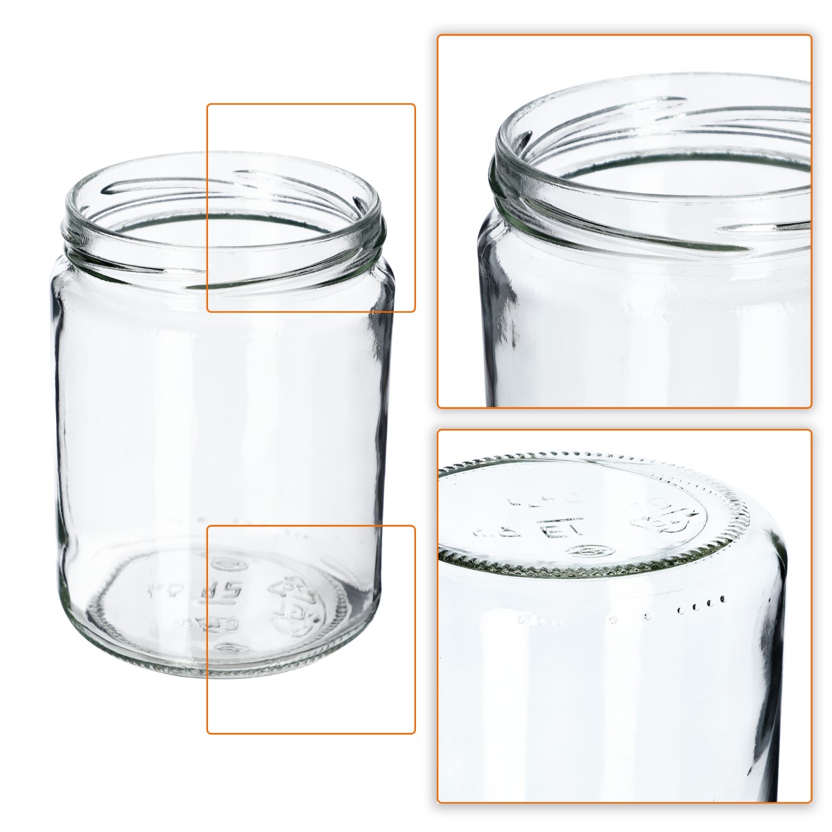 Słoiki na przetwory Maki 540ml 16szt 82mm + wieczka "Zielona Krata"
