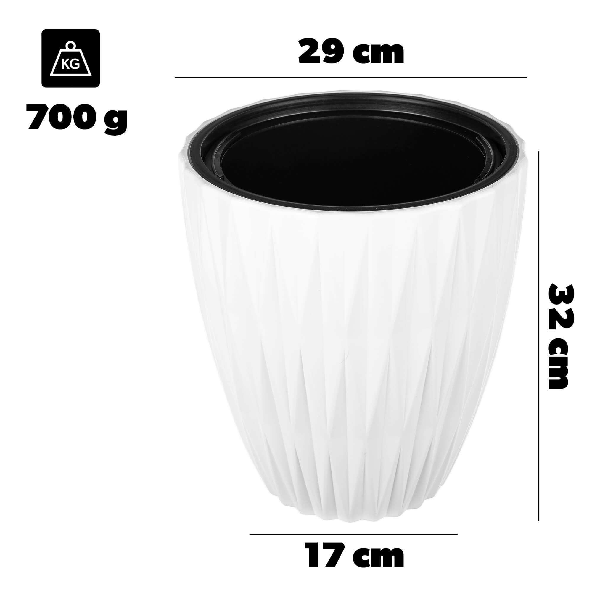 Doniczka Caro 30 cm, biała, 1 szt.