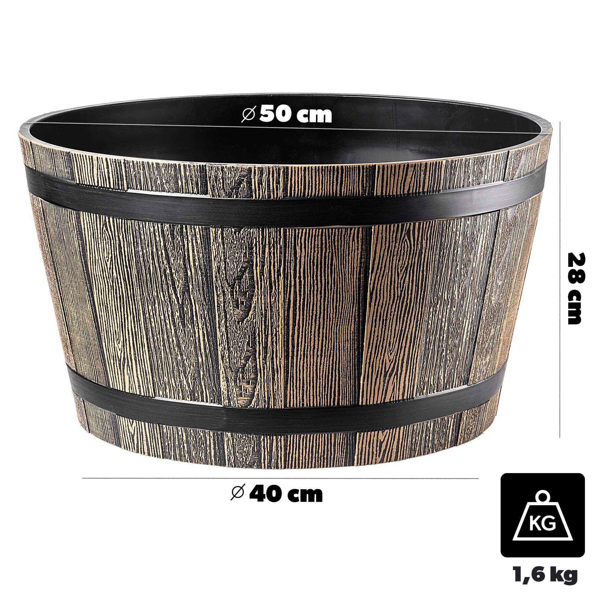 Donica na kwiaty Sori 50 cm mokka