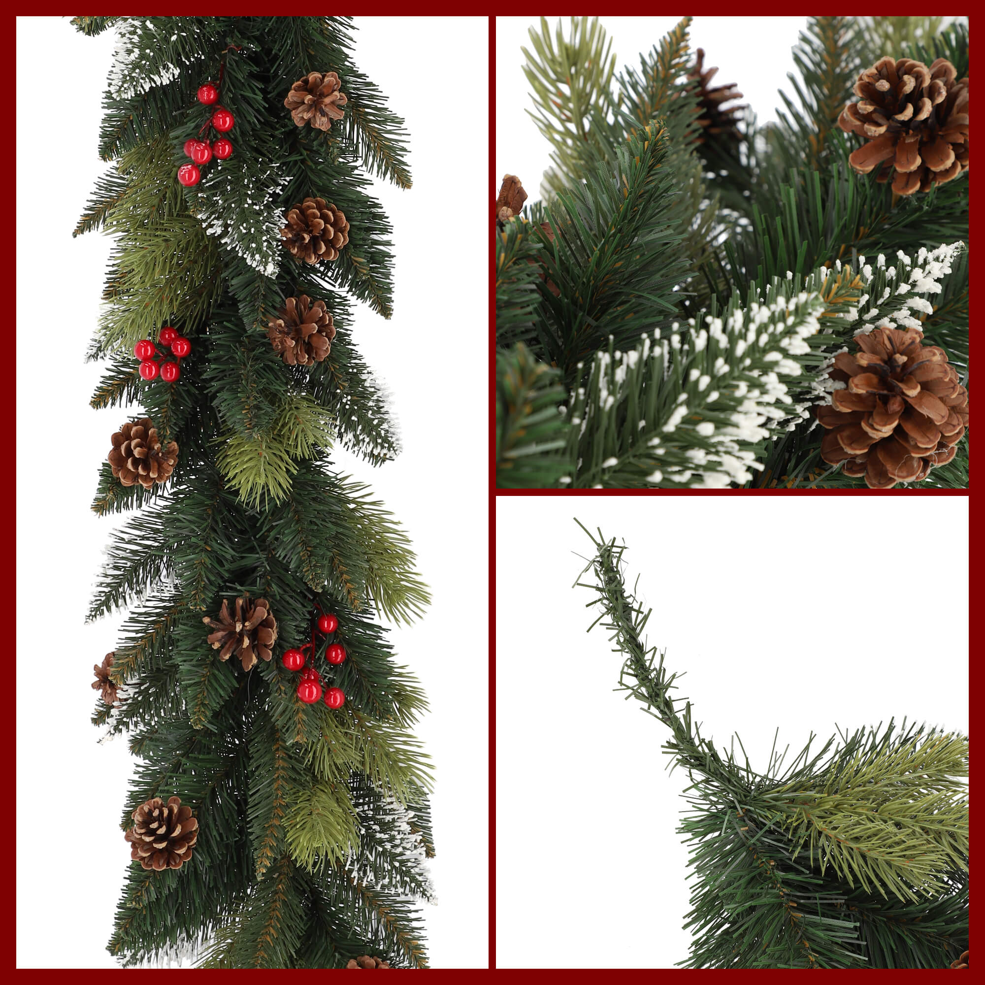 Girlanda świąteczna z szyszkami 115cm zielona