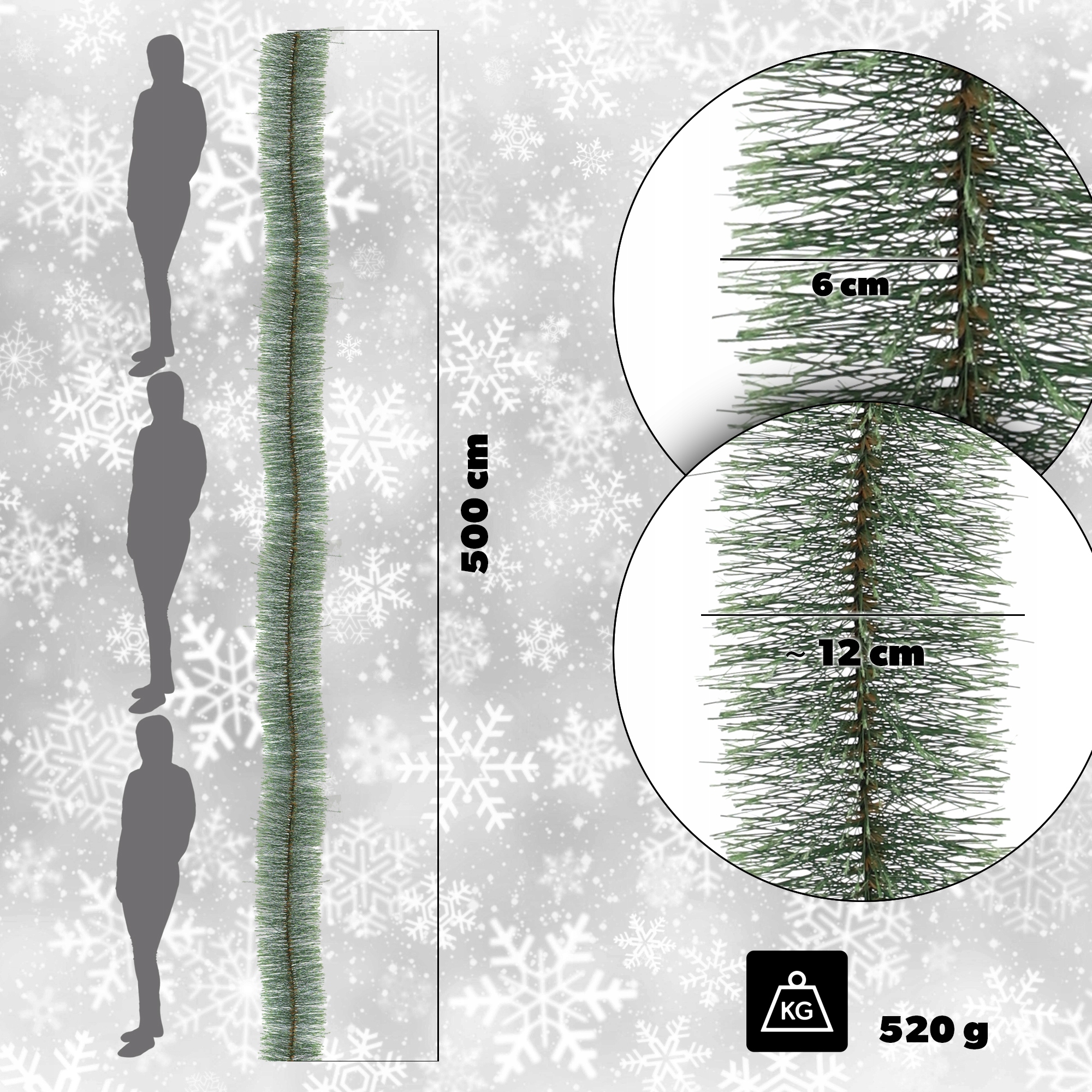 Girlanda świąteczna choinkowa 500cm