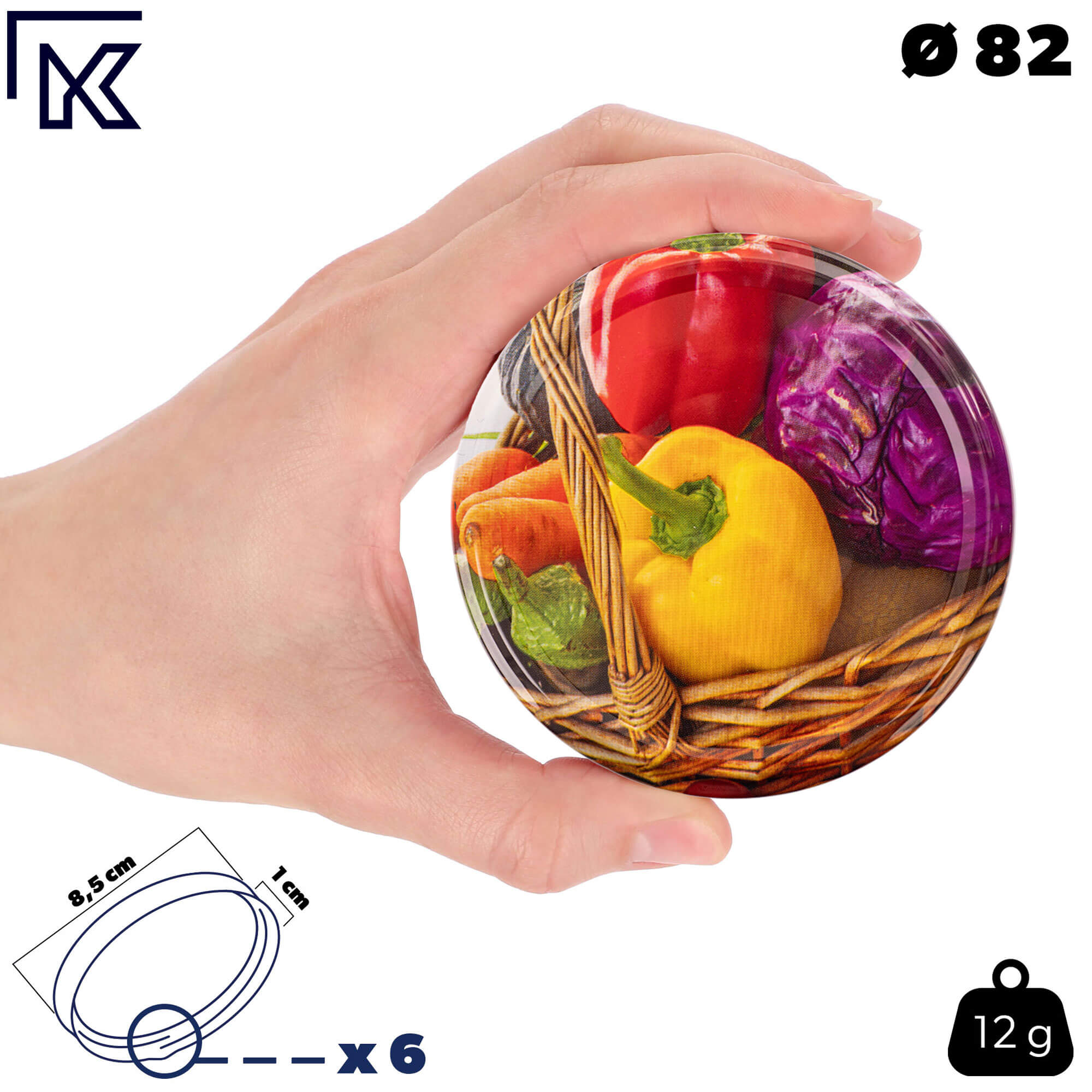 Słoiki na przetwory Denia 250ml 50szt 82mm + wieczko "Papryka"