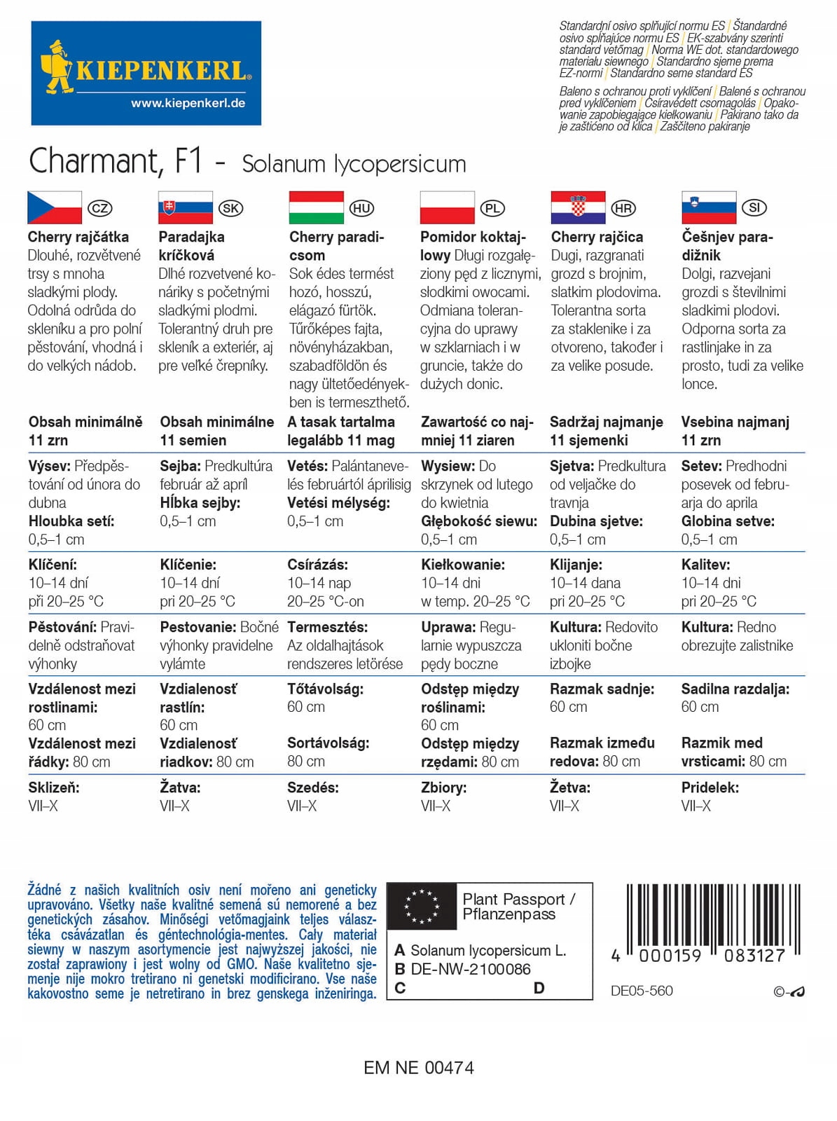 Kiepenkerl Pomidor Koktajlowy Charmant