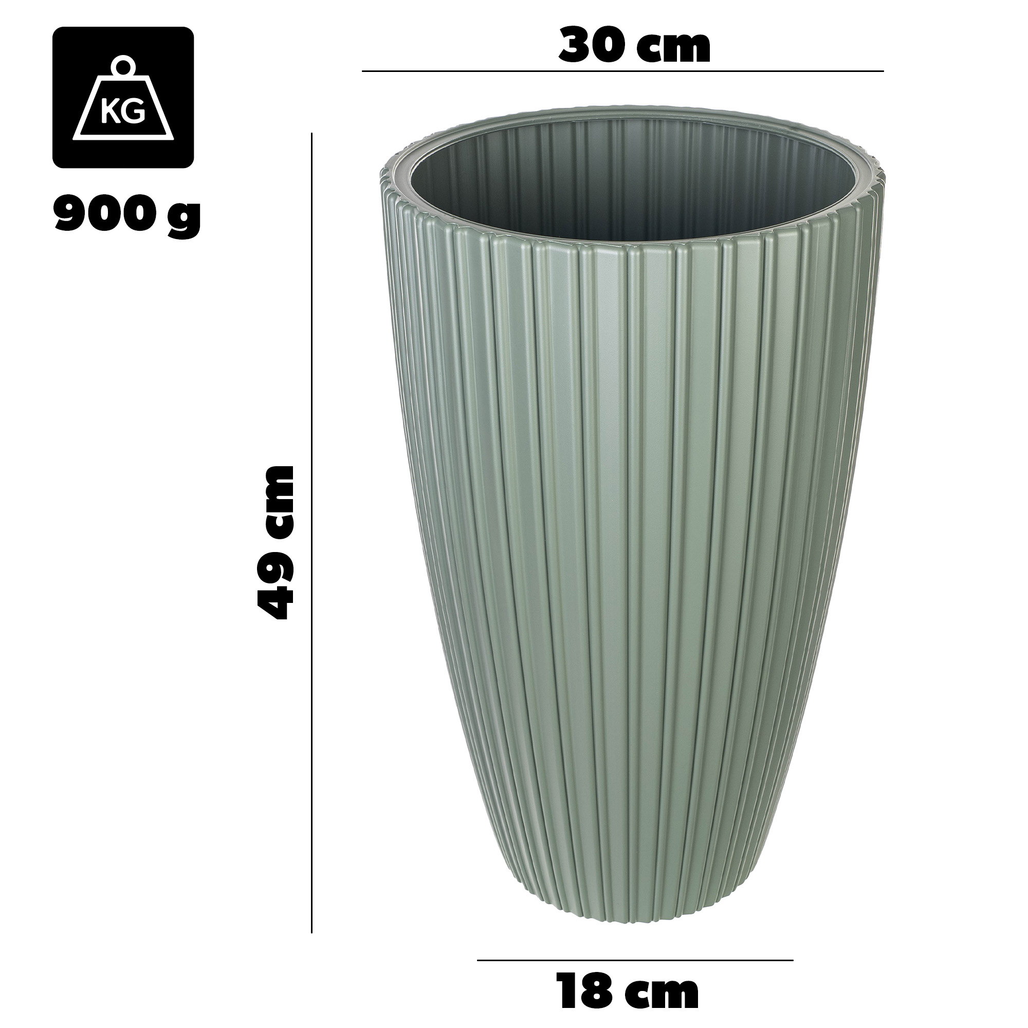 Doniczka z wkładem Lavoye 30cm zielony