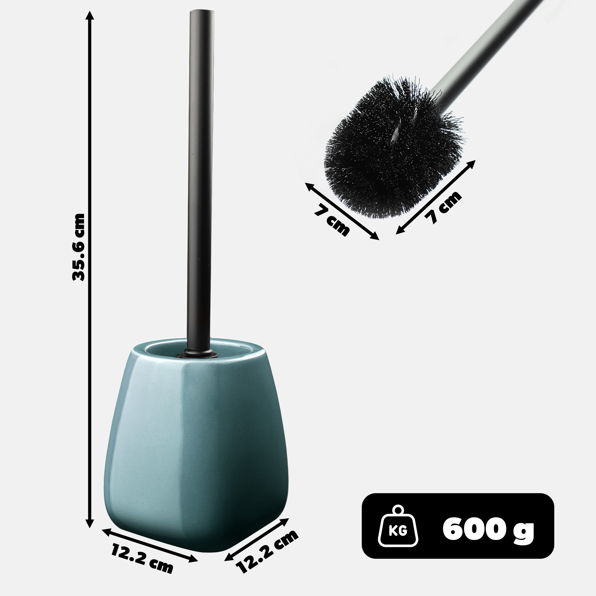 Zestaw łazienkowy Ivo dozownik + kubek + szczotka Wc, turkusowy