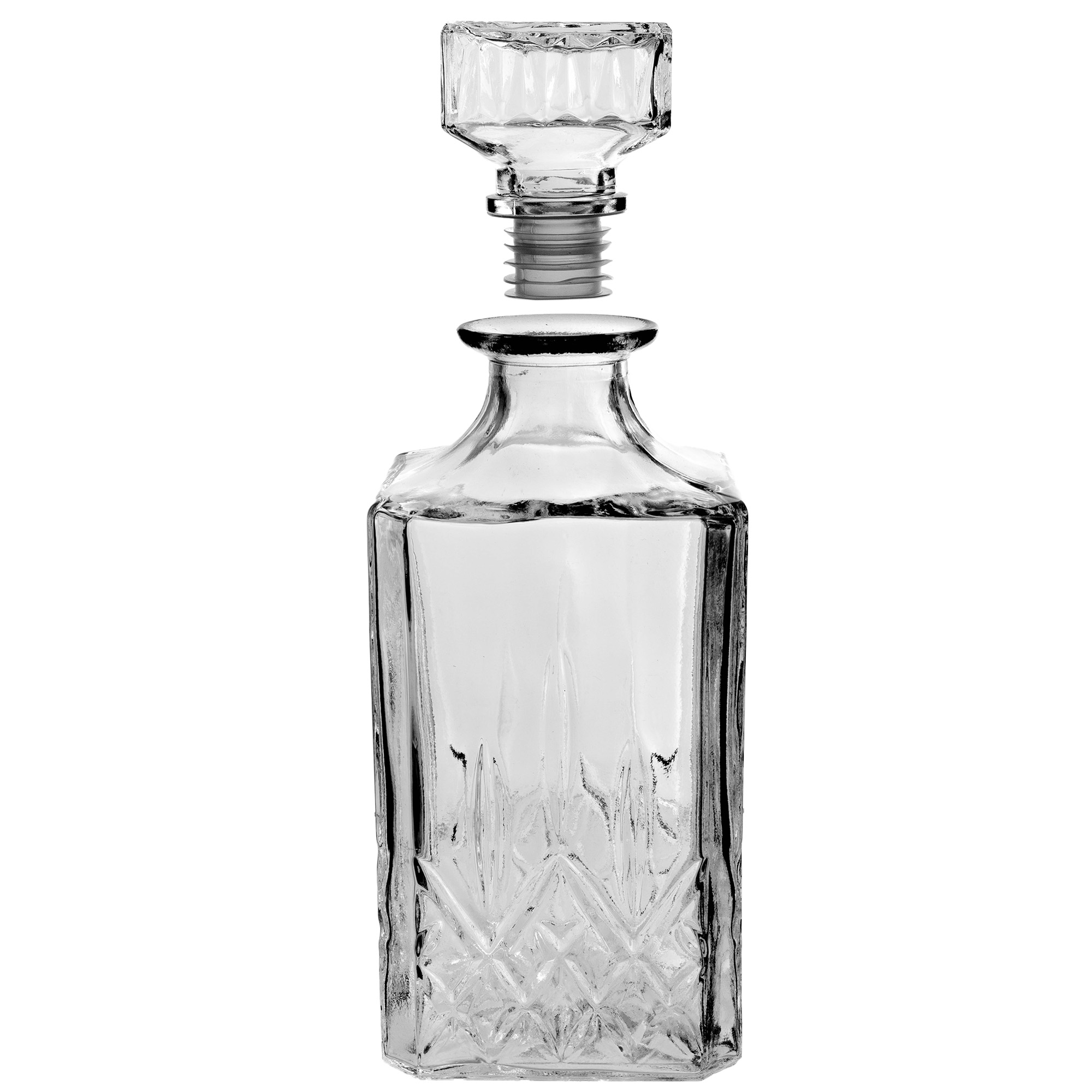 Karafka szklana Moutier na whisky z korkiem 0.85L 6szt