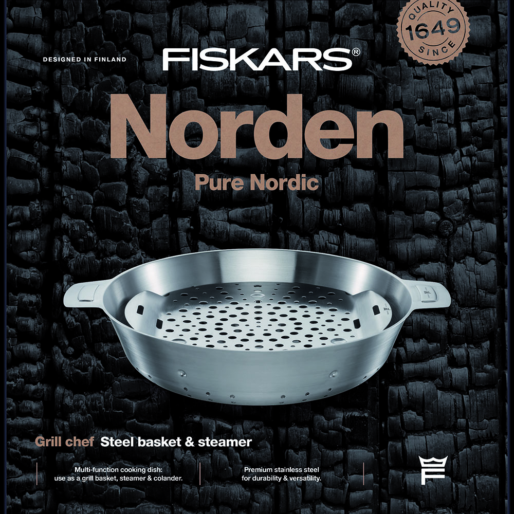 Fiskars 1066431 Norden Grill Chef Stalowe sitko/kosz