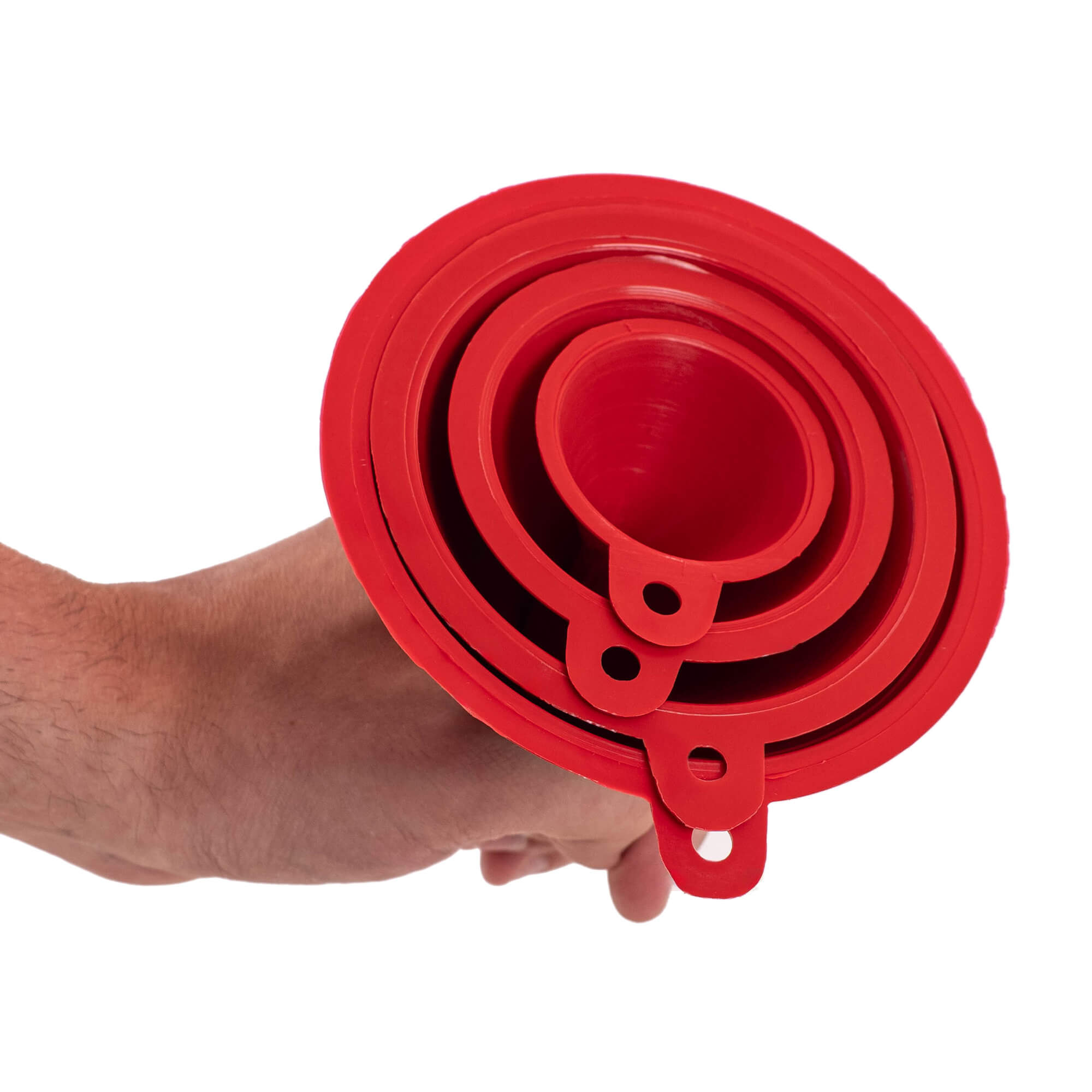 Zestaw lejków uniwersalnych Ranea czerwony 4 szt.