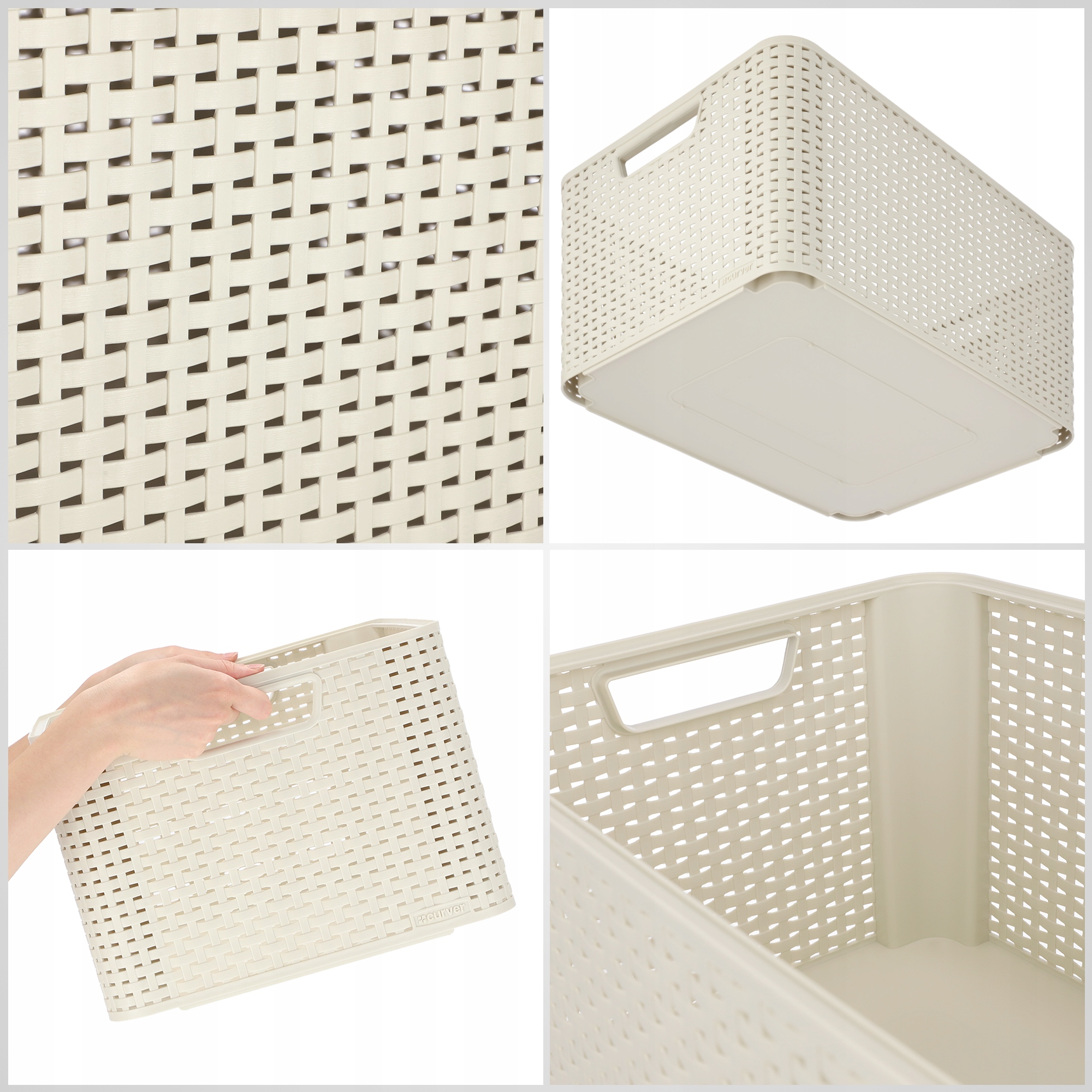 Pojemnik do przechowywania 30L Curver Style, kremowy