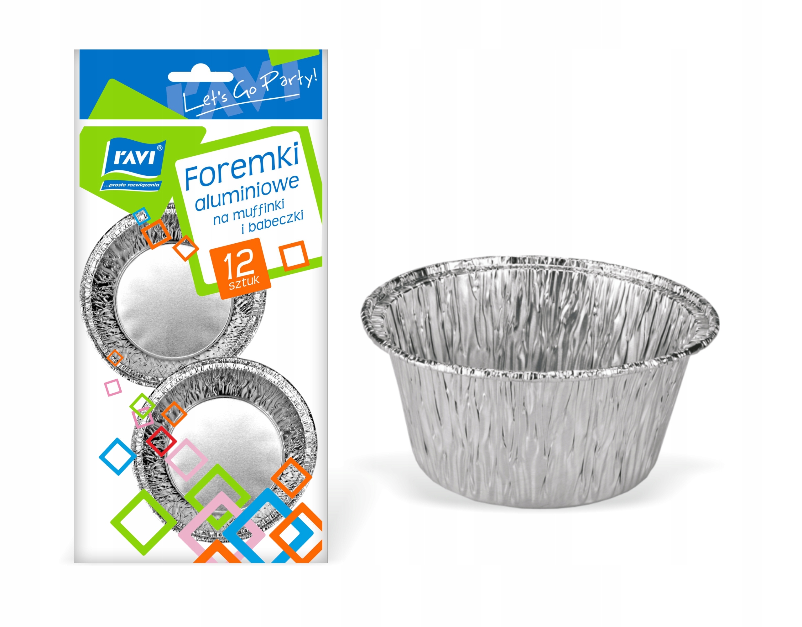 Foremki aluminiowe na muffinki Ravi 12 szt.