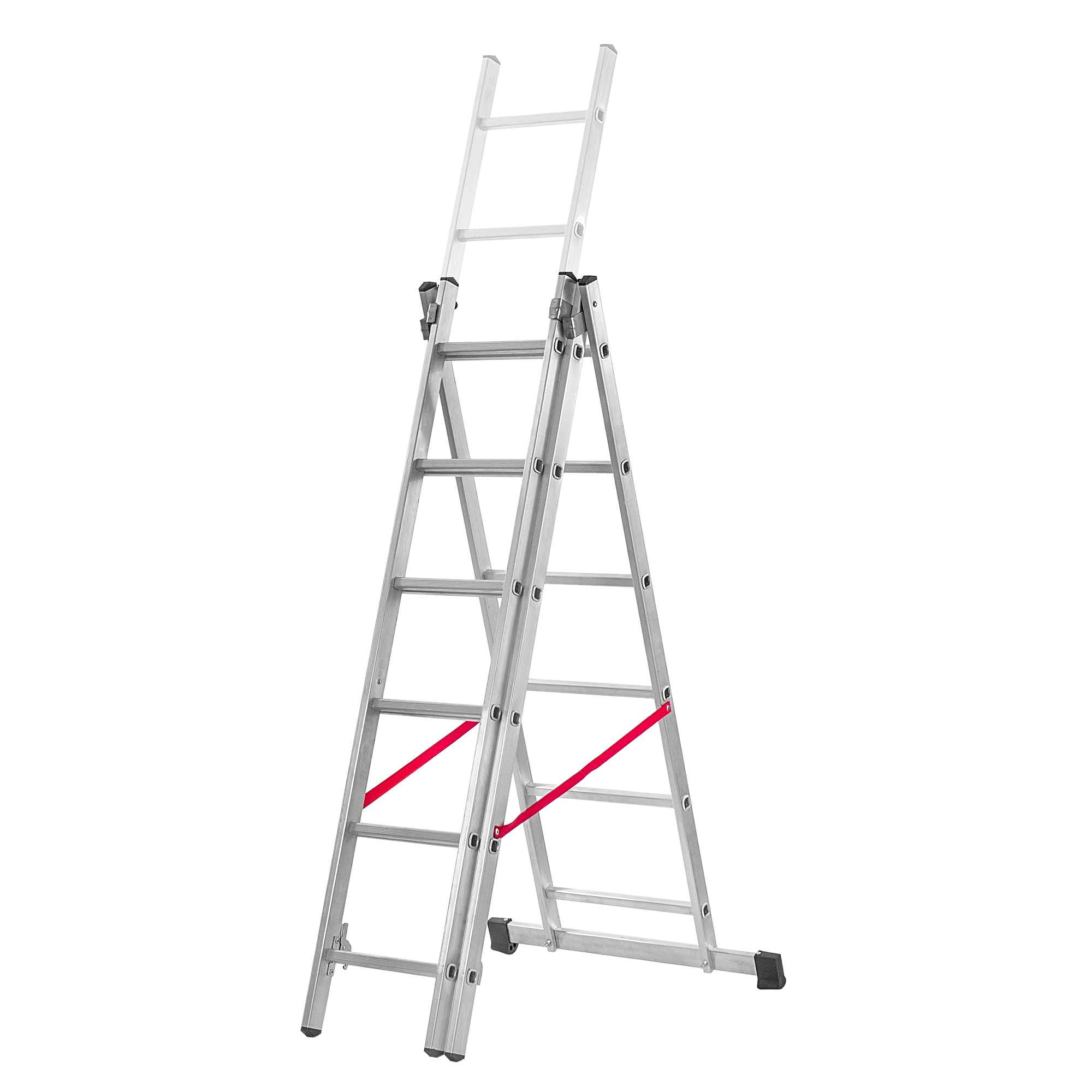 Drabina aluminiowa Snarum trzyelementowa 150 kg 6 stopniowa