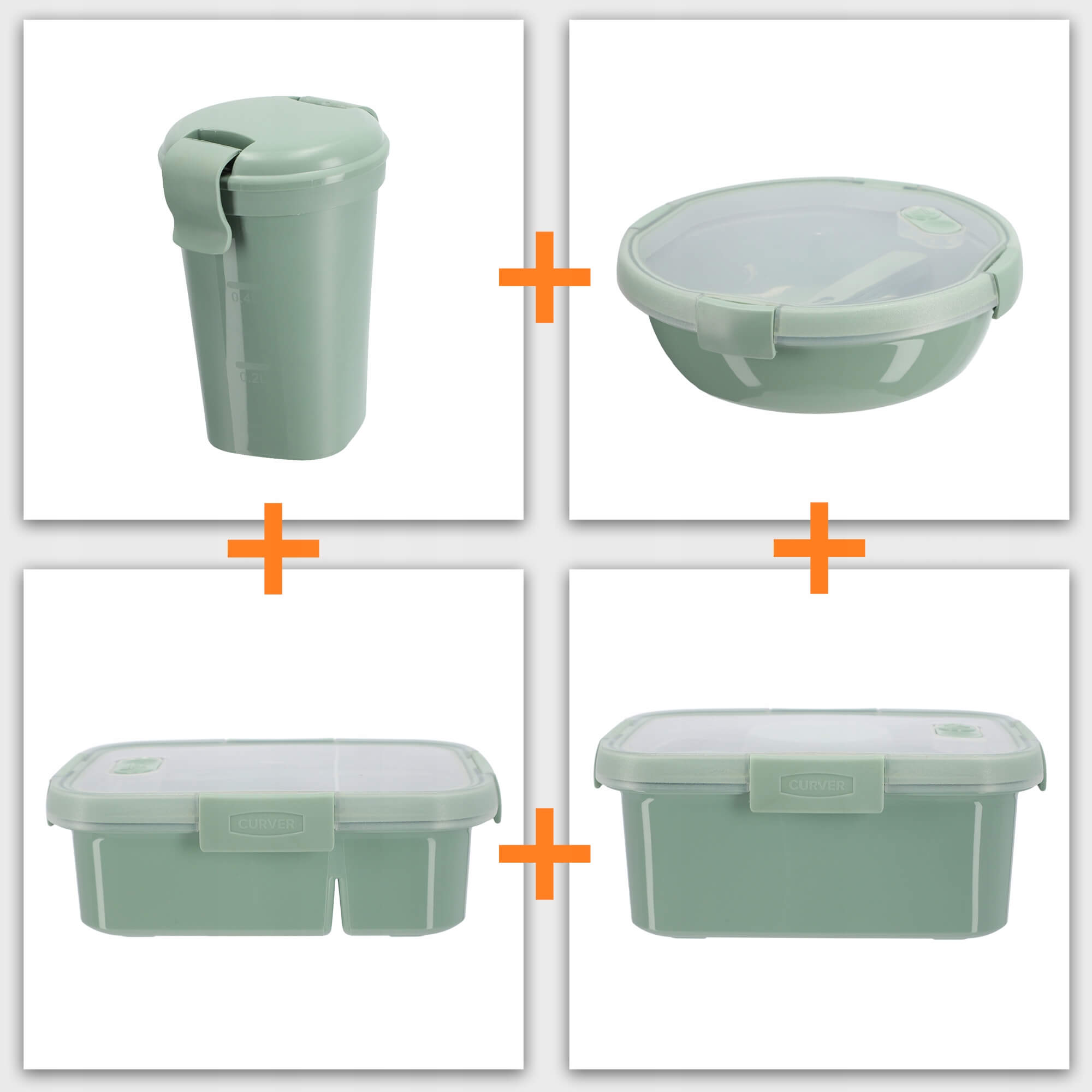 Pojemniki na żywność Curver Eco zielone 4 szt.
