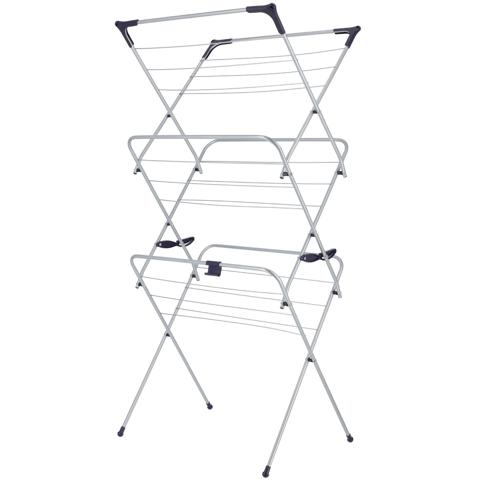 Składana suszarka pionowa na pranie 62 cm, srebrna