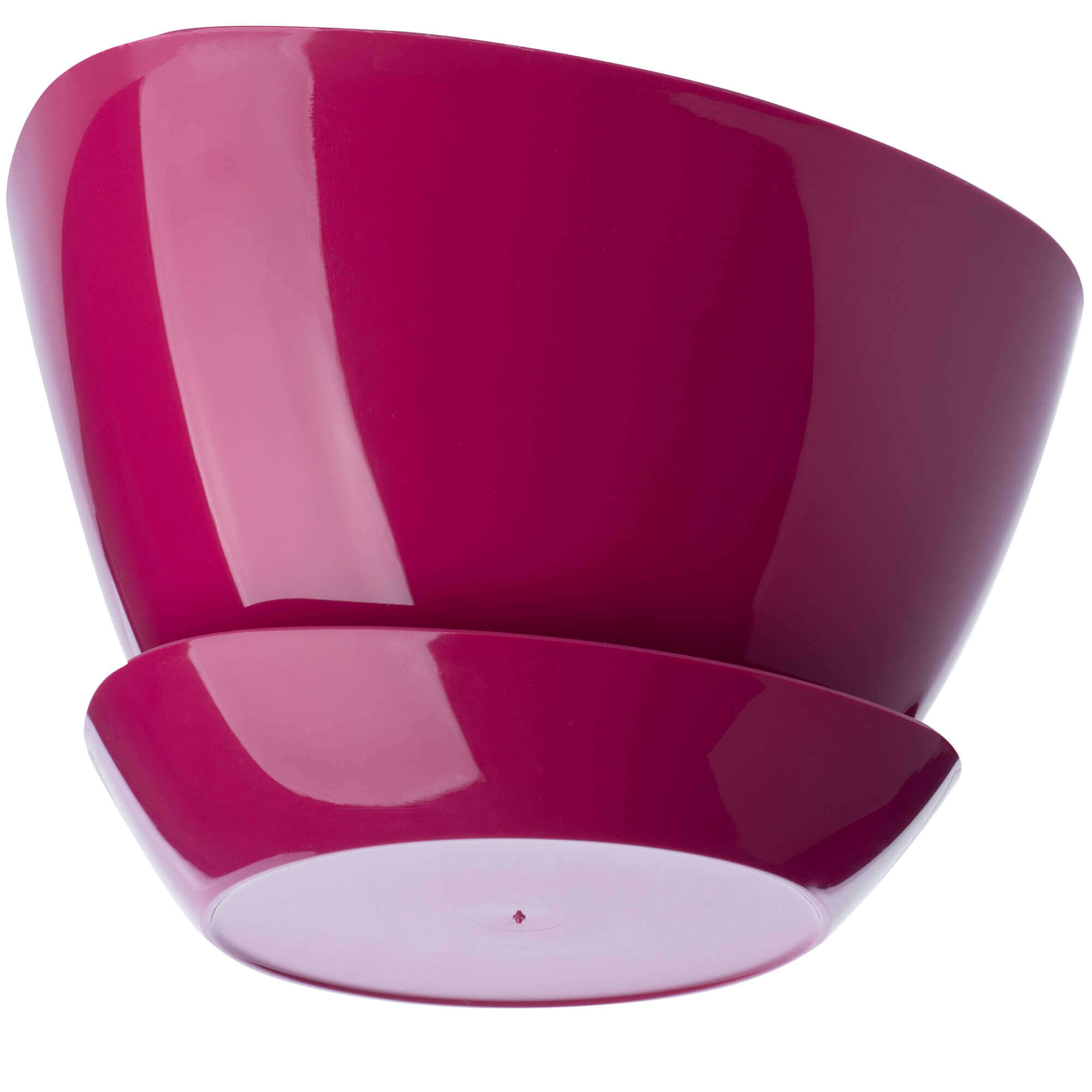 Doniczka trójkątna z podstawką 18 x 12 cm, amarantowa