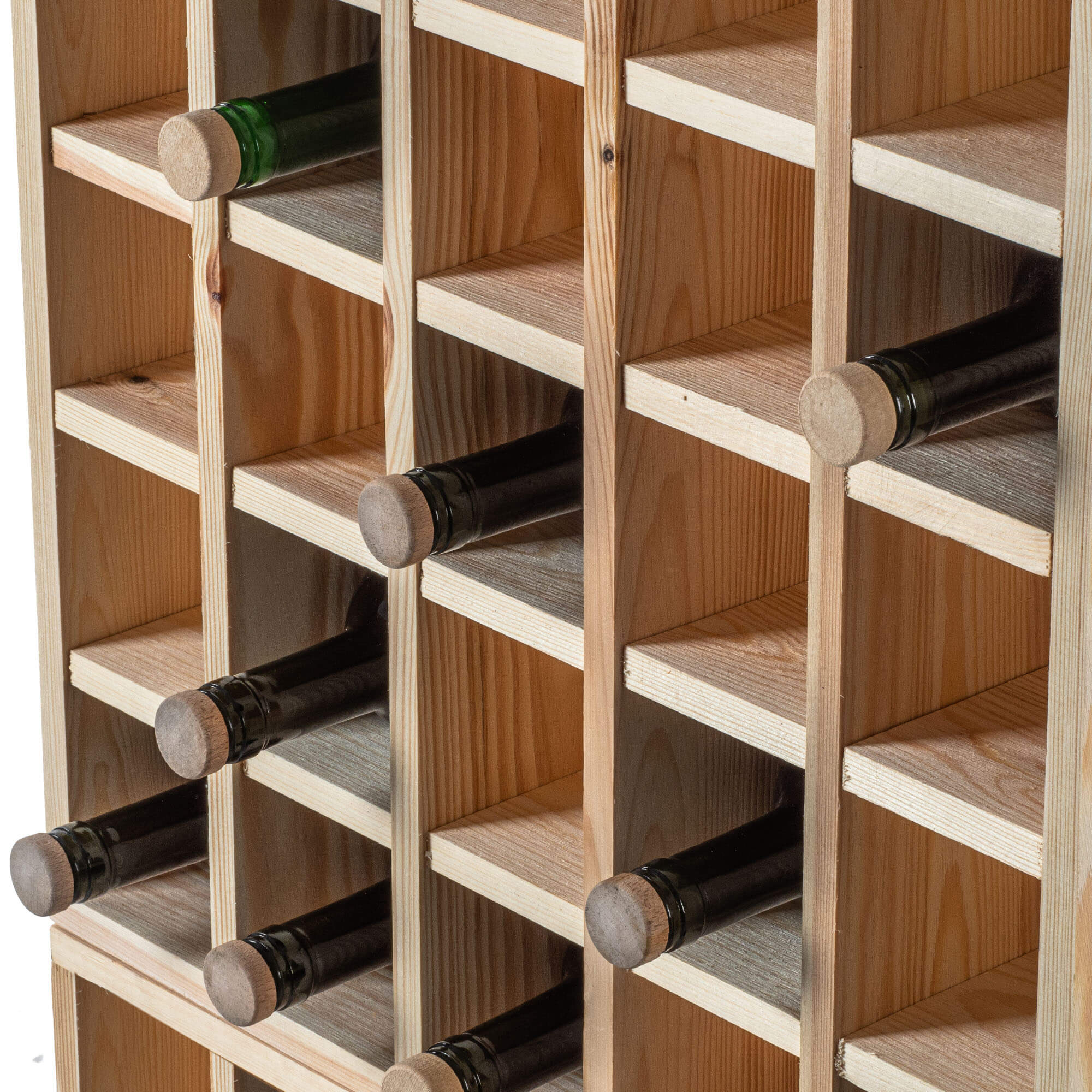 Regał na wino Loreo szachownica drewniany jasny brąz