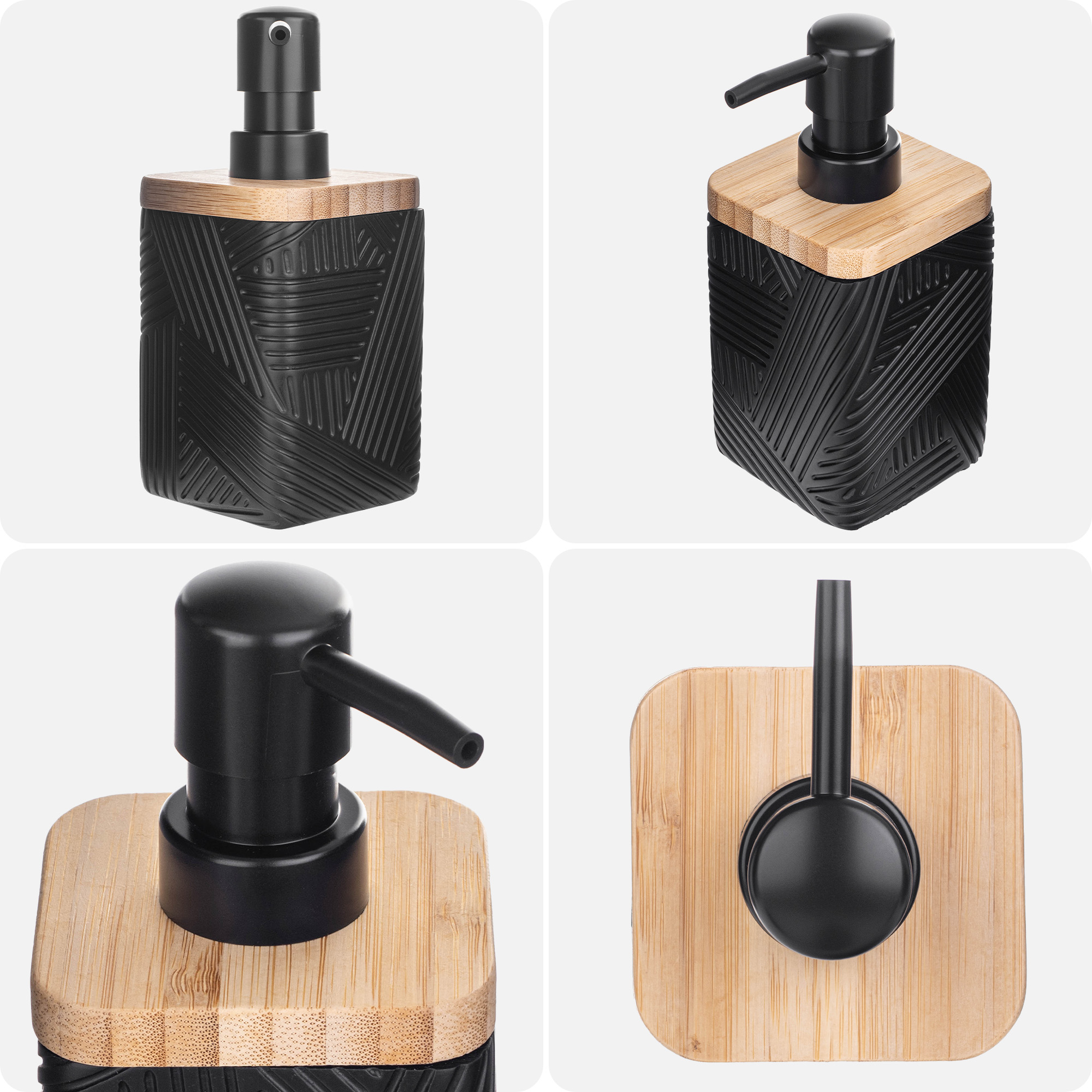 Dozownik na mydło Lunel kwadratowy czarny