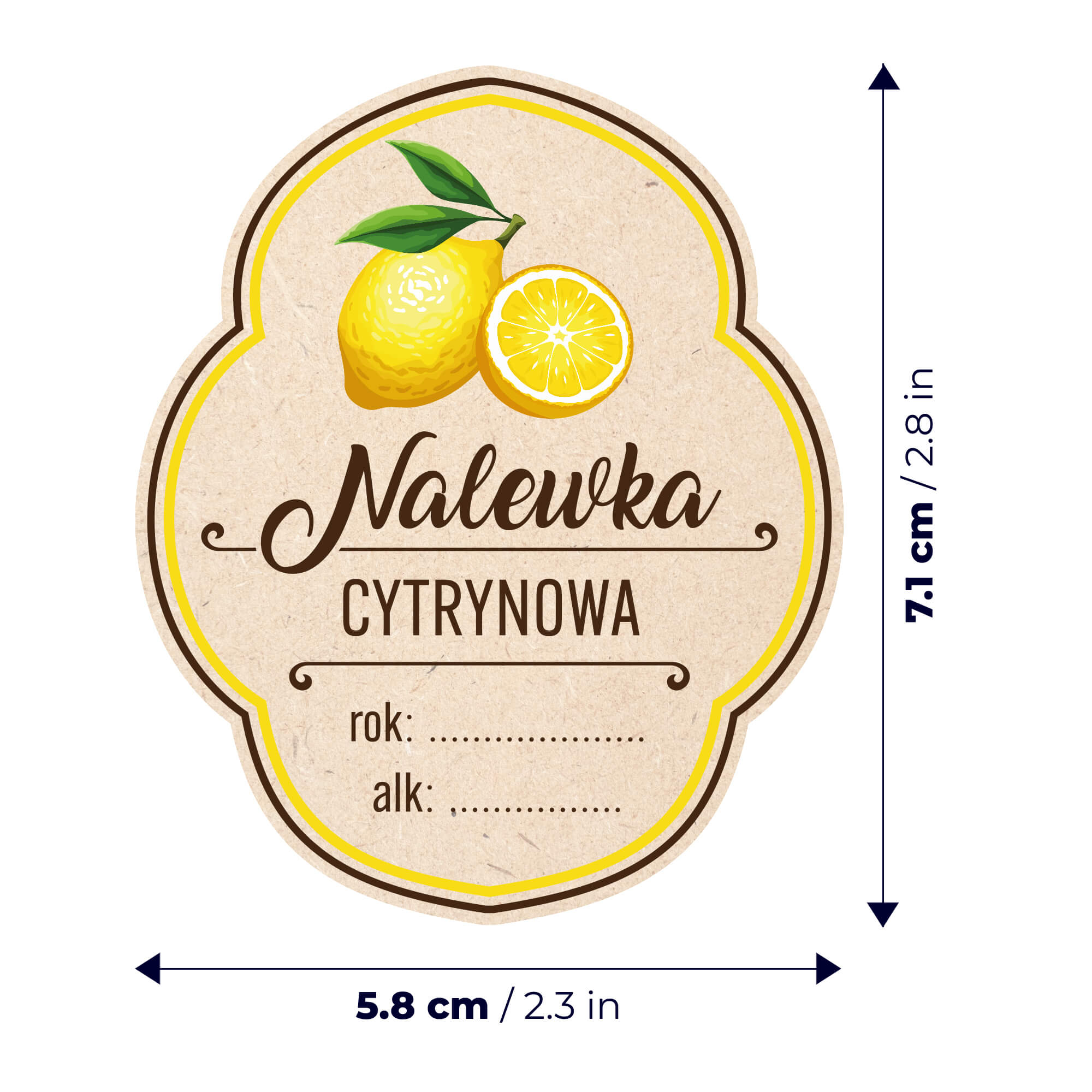 Etykiety na butelki Serre "Nalewka cytrynowa" 10 szt.