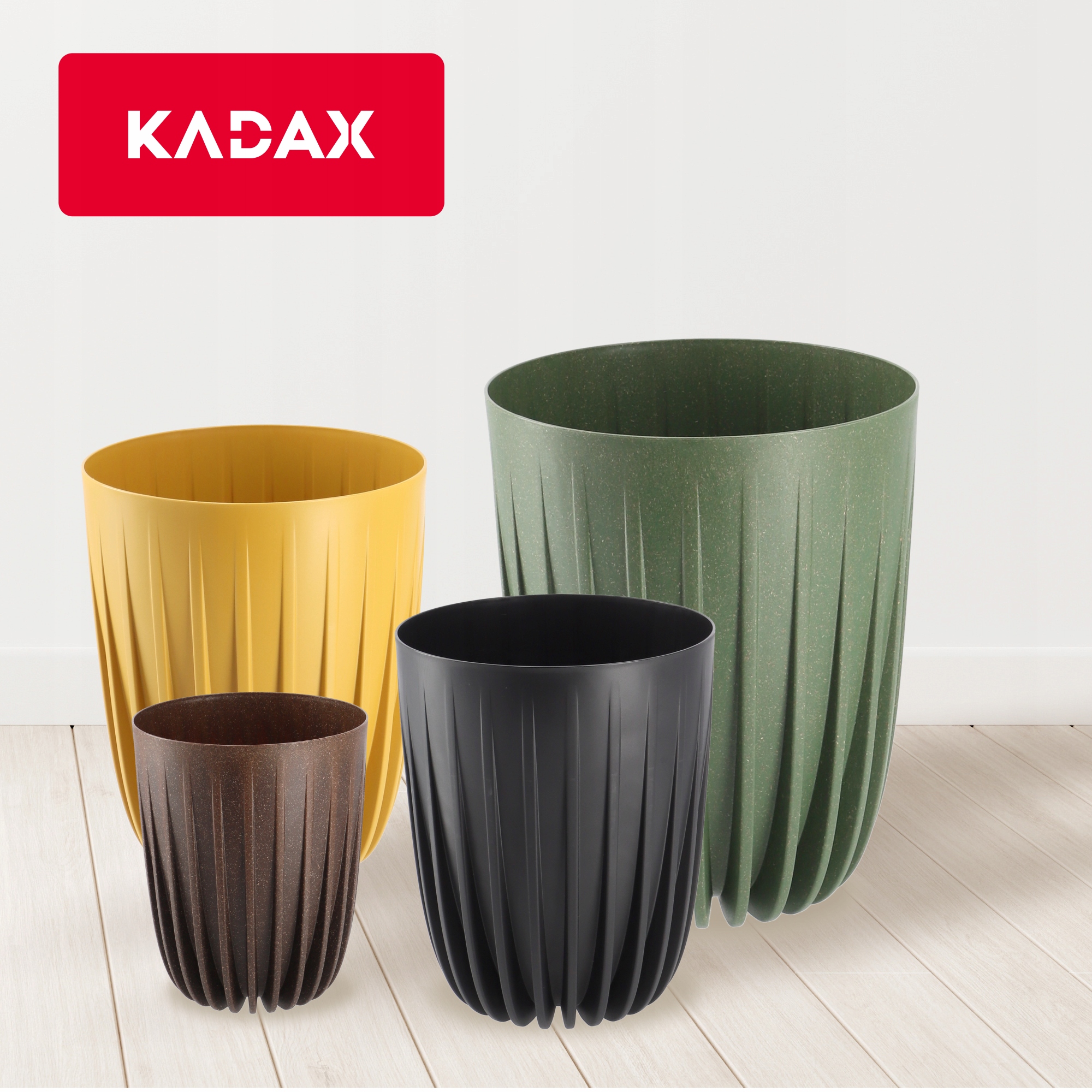 Eko doniczka z wkładem Costa 30 cm, musztardowa