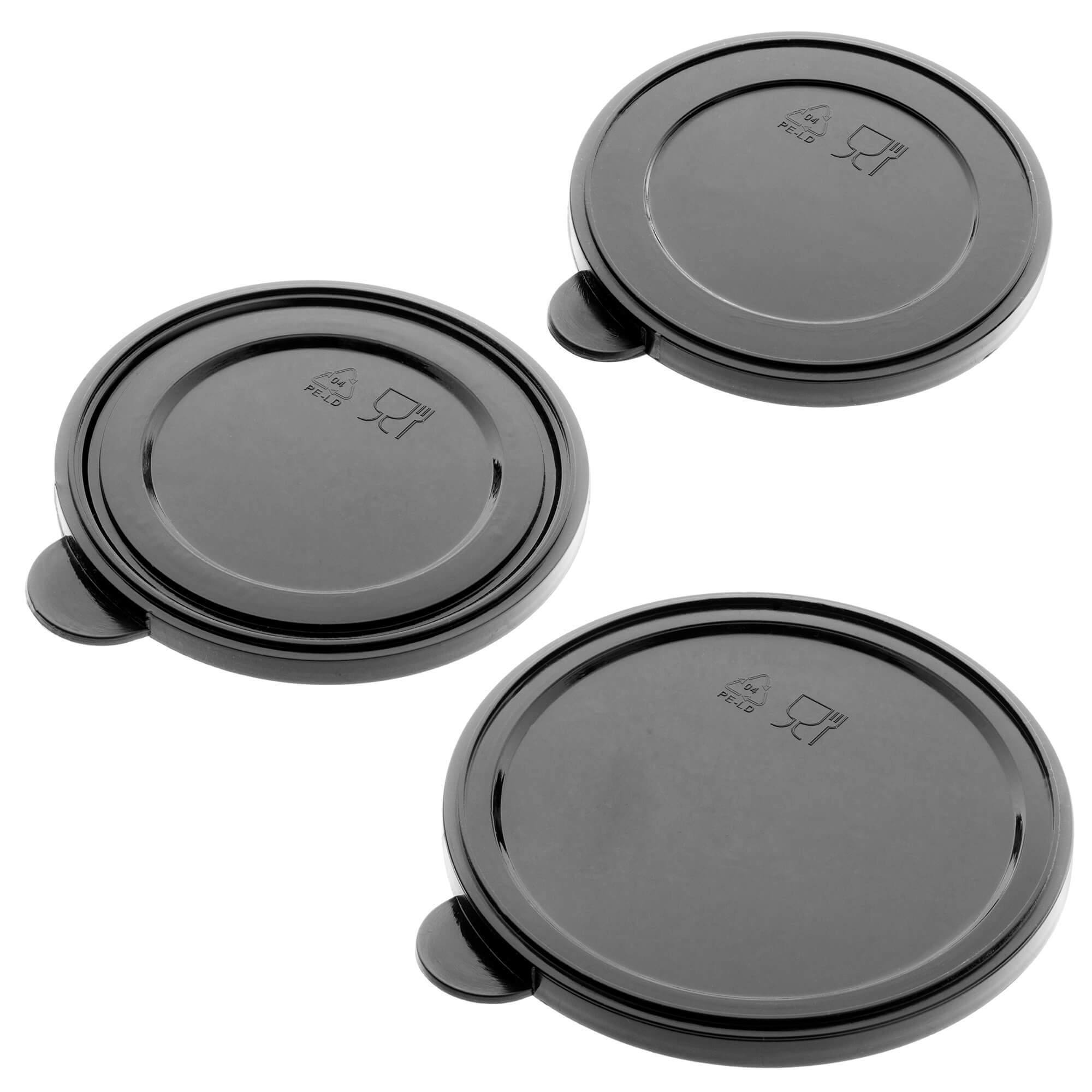 Zestaw pokrywek na puszki Oizon 100mm 84mm 73mm czarny 12 szt.