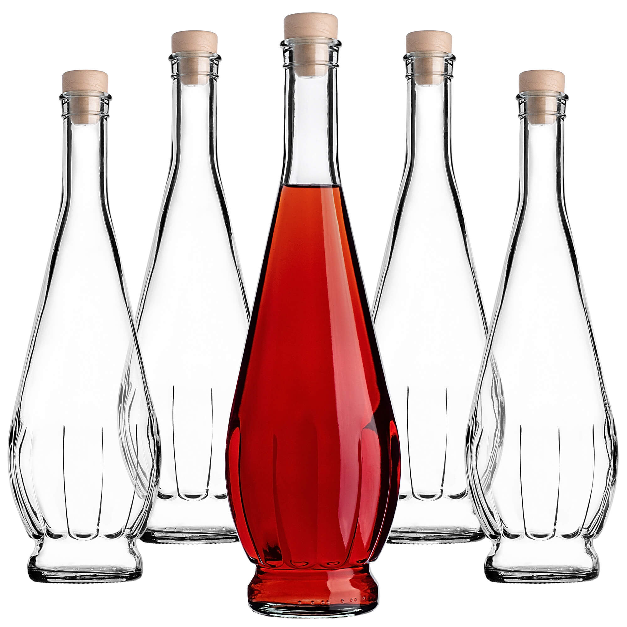 Szklana butelka na nalewkę Cona 750ml z korkiem syntetycznym 5 szt.