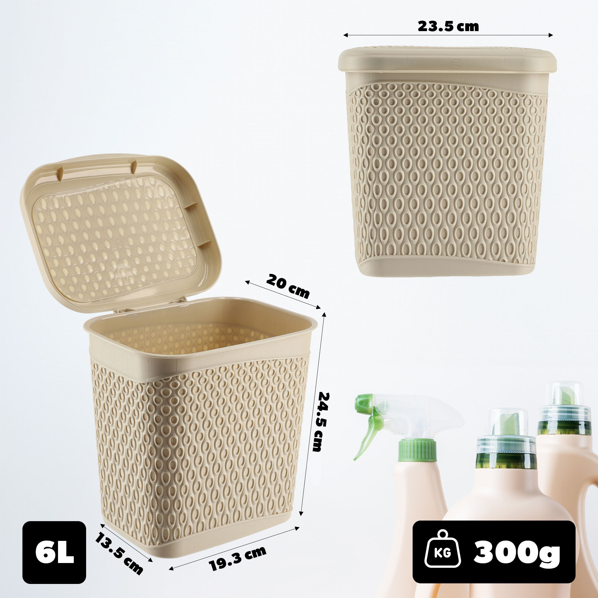 Pojemnik na detergenty Tatina 6L beżowy