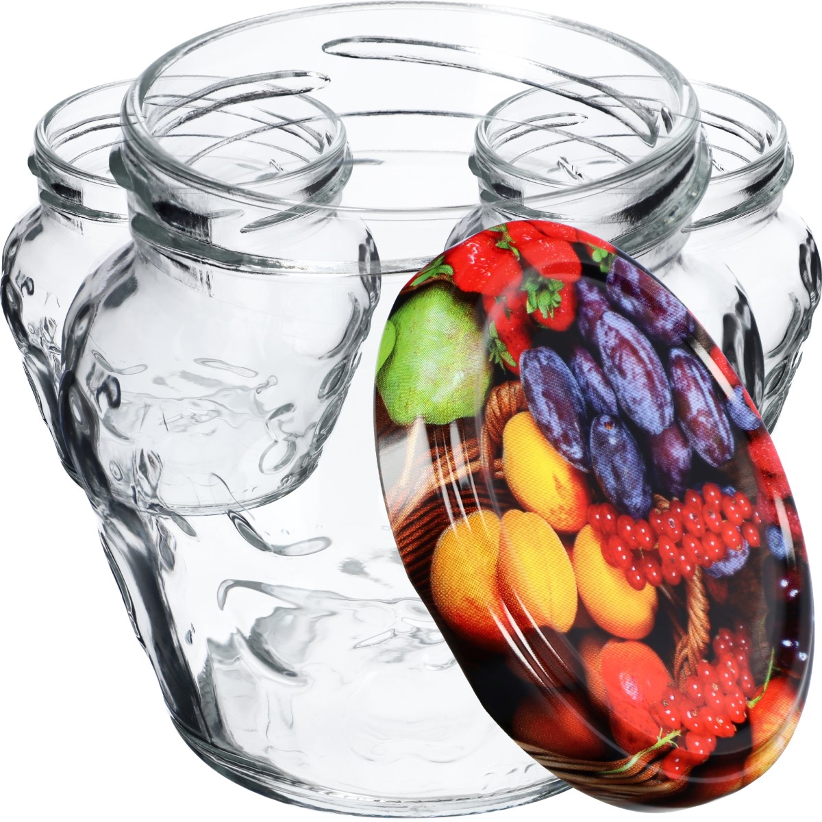 Słoiki Kemi 200ml 100szt 66mm + wieczka "Mix Owoców"