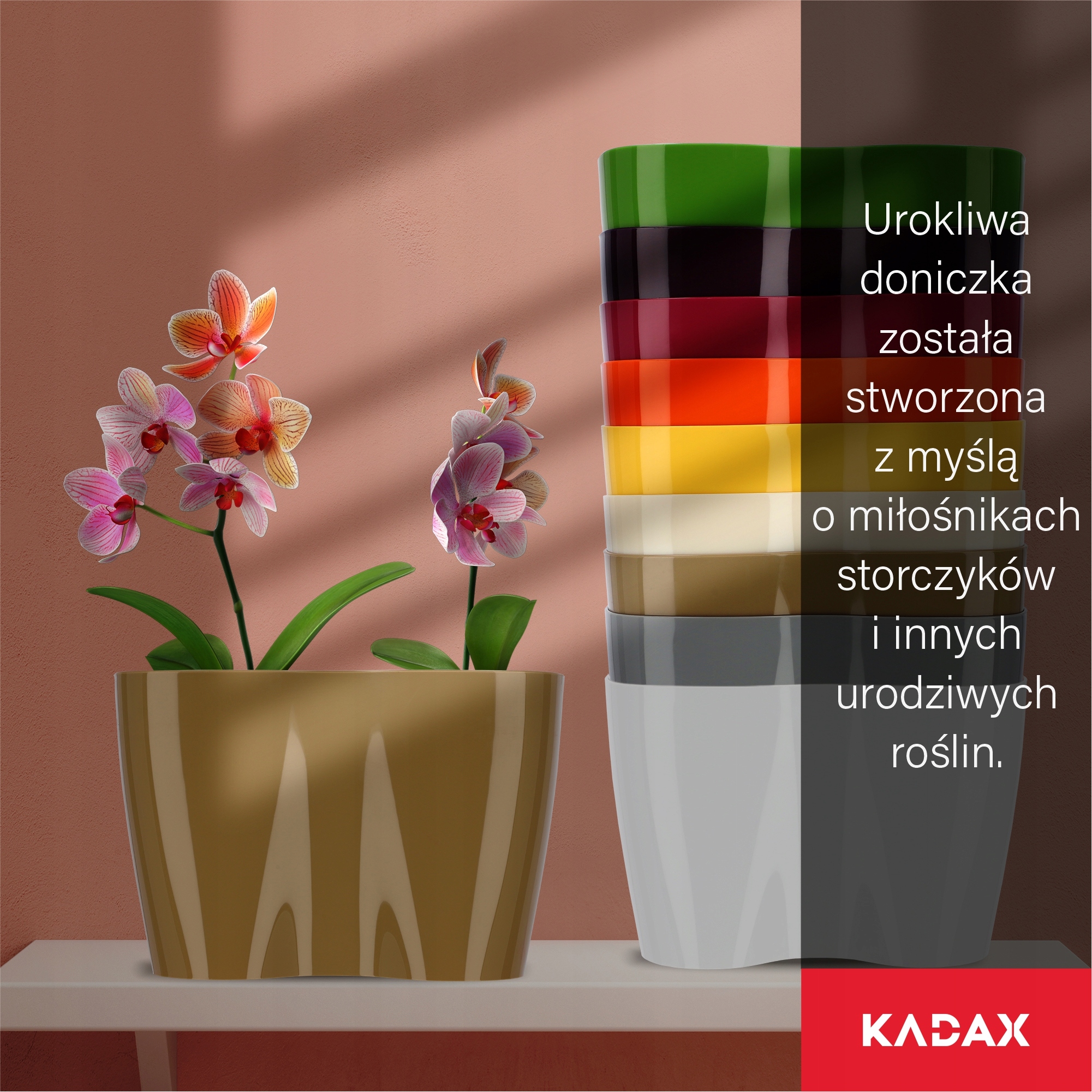 Doniczka do storczyków podwójna Fermo 15 x 23 cm, beżowa